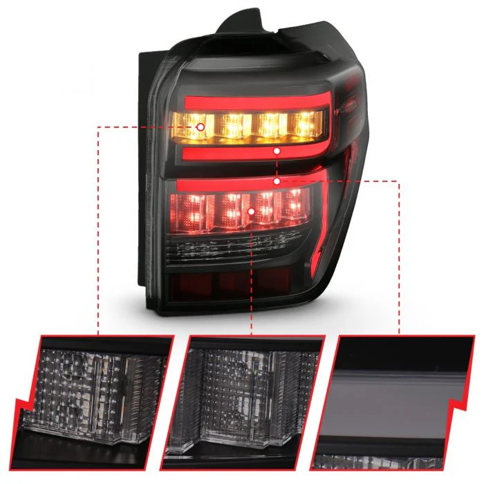 Anzo Tail Lights Black Housing with Smoked Lens For 4Runner (2010-2024) - Image 3