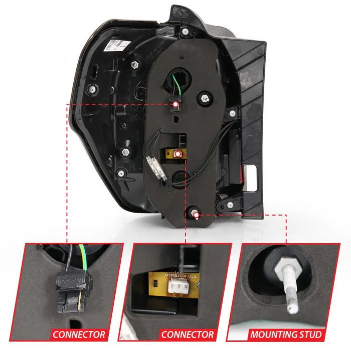 Anzo Tail Lights Black Housing with Smoked Lens For 4Runner (2010-2024) - Image 5