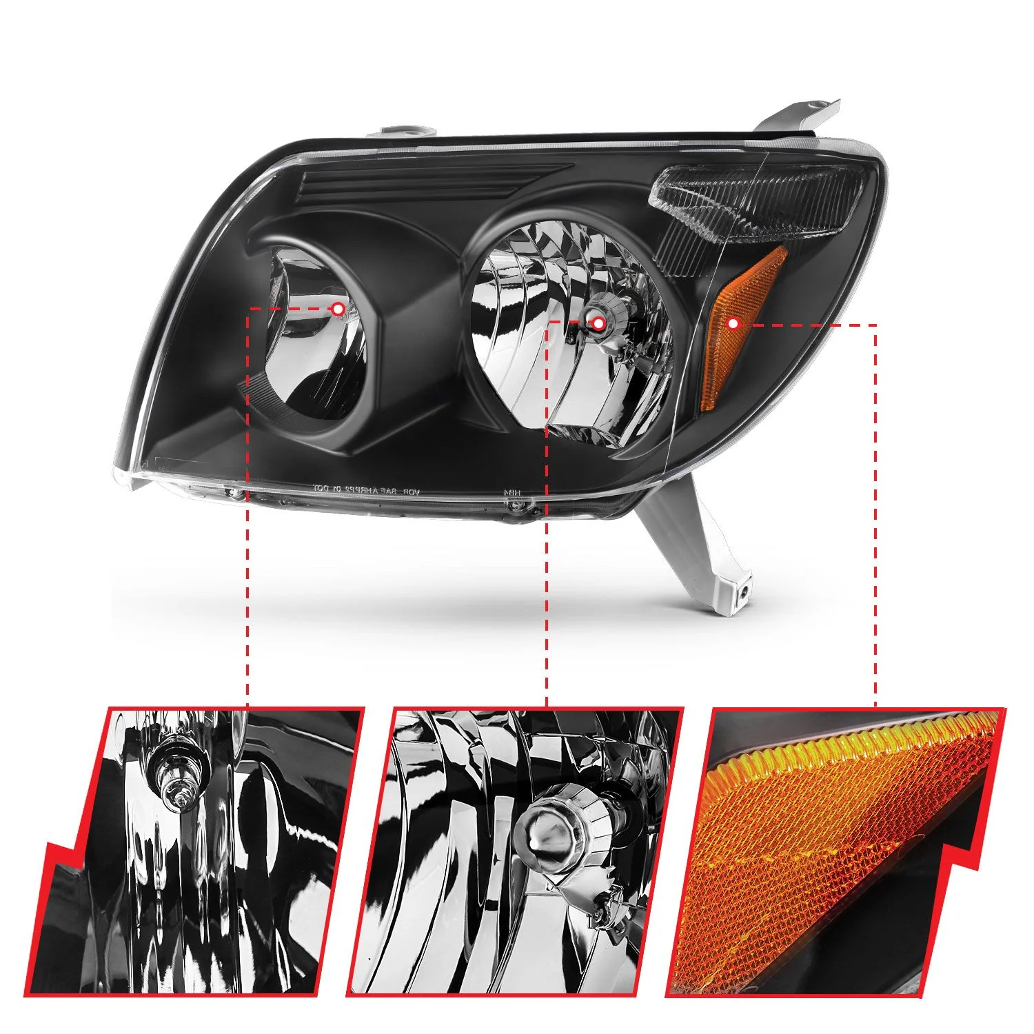 Anzo Crystal Headlights Black For 4Runner (2003-2005) - Image 2