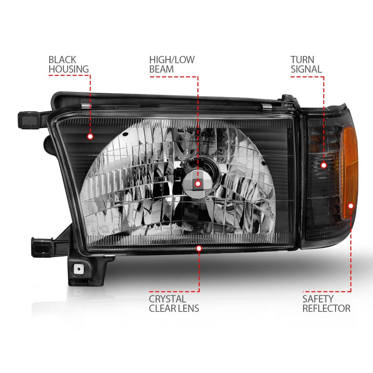 Anzo Crystal Headlights Black For 4Runner (1999-2002) - Image 3