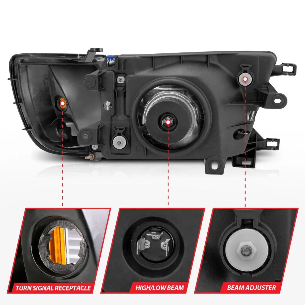 Anzo Crystal Headlights Black For 4Runner (1999-2002) - Image 4