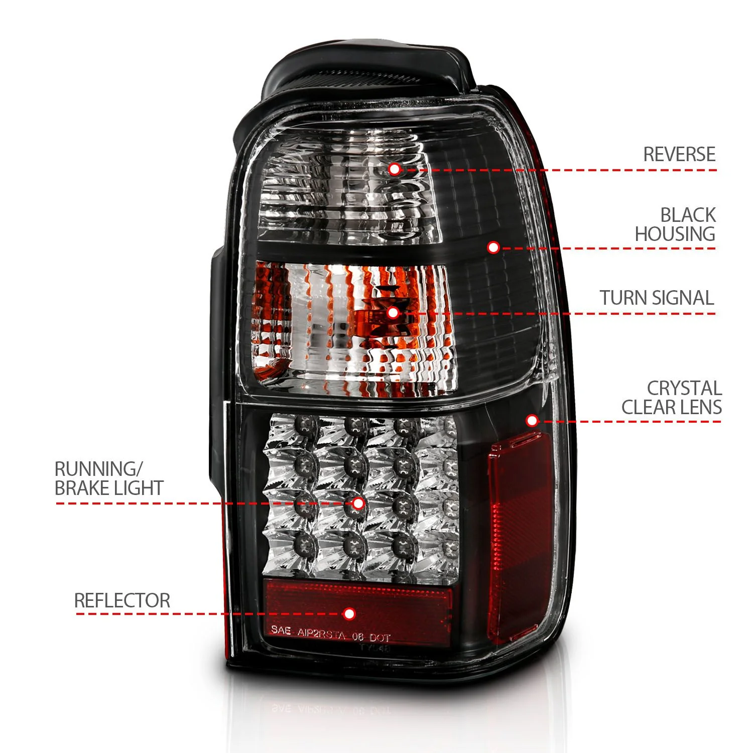 Anzo LED Tail Lights Black For 4Runner (2001-2002) - Image 3