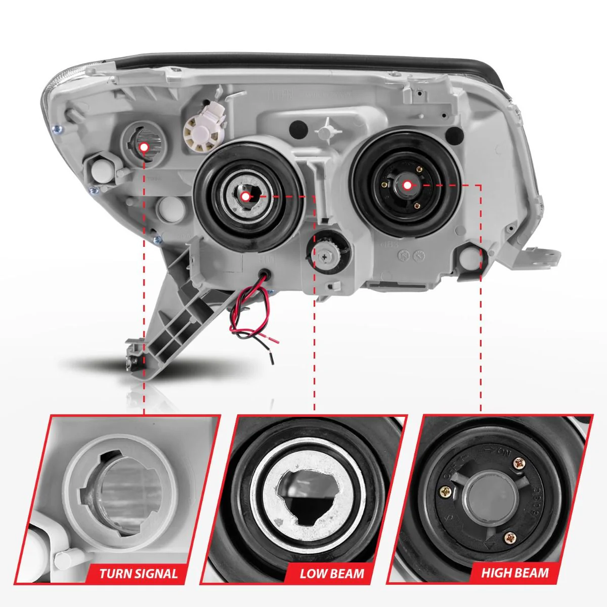 Anzo Projector Chrome Headlights RX Halo For 4Runner (2006-2009) - Image 4