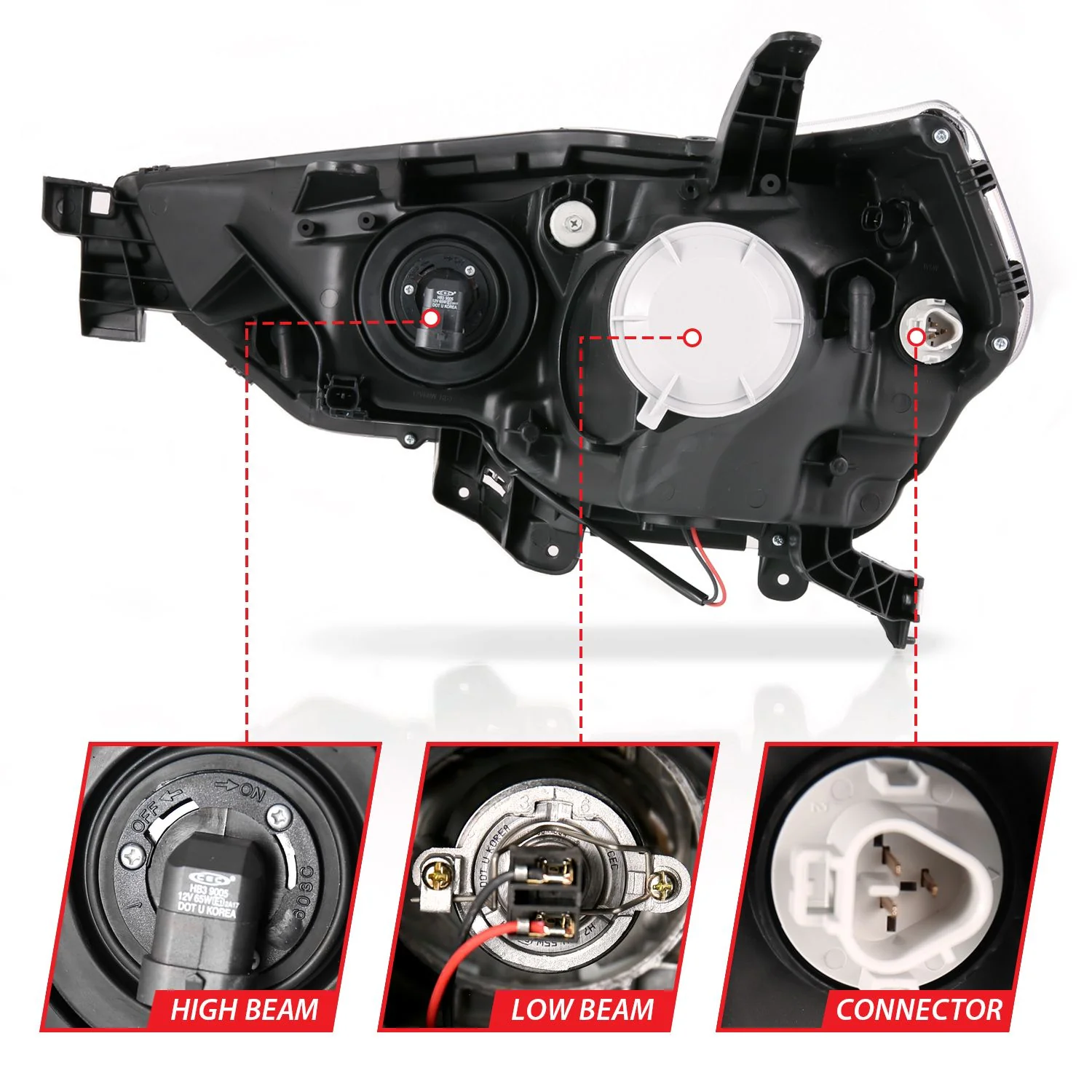 Anzo Projector Light Bar Style Chrome Headlights For 4Runner (2014-2021) - Image 5