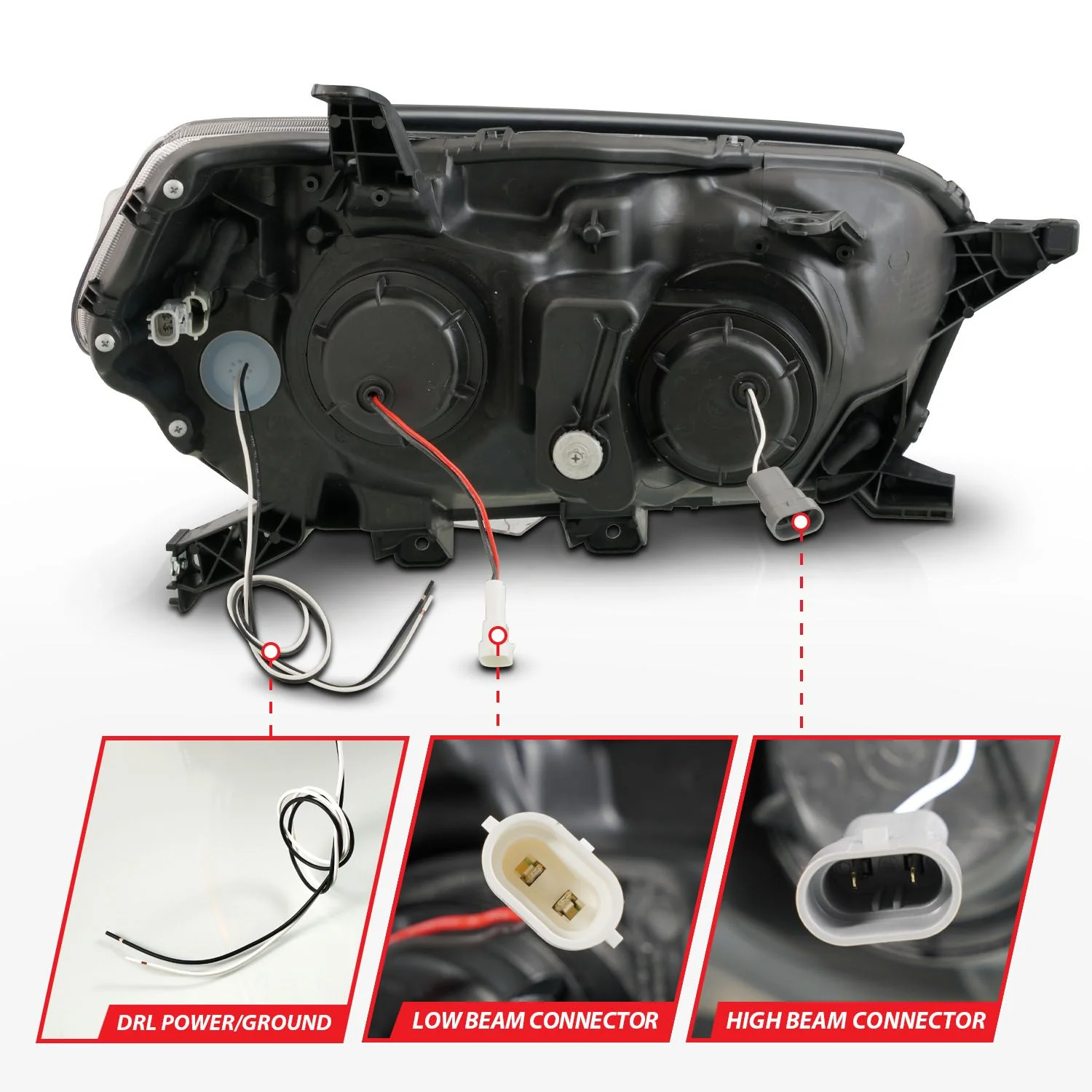 Anzo Projector Plank Style Headlights Chrome For 4Runner (2010-2013) - Image 4