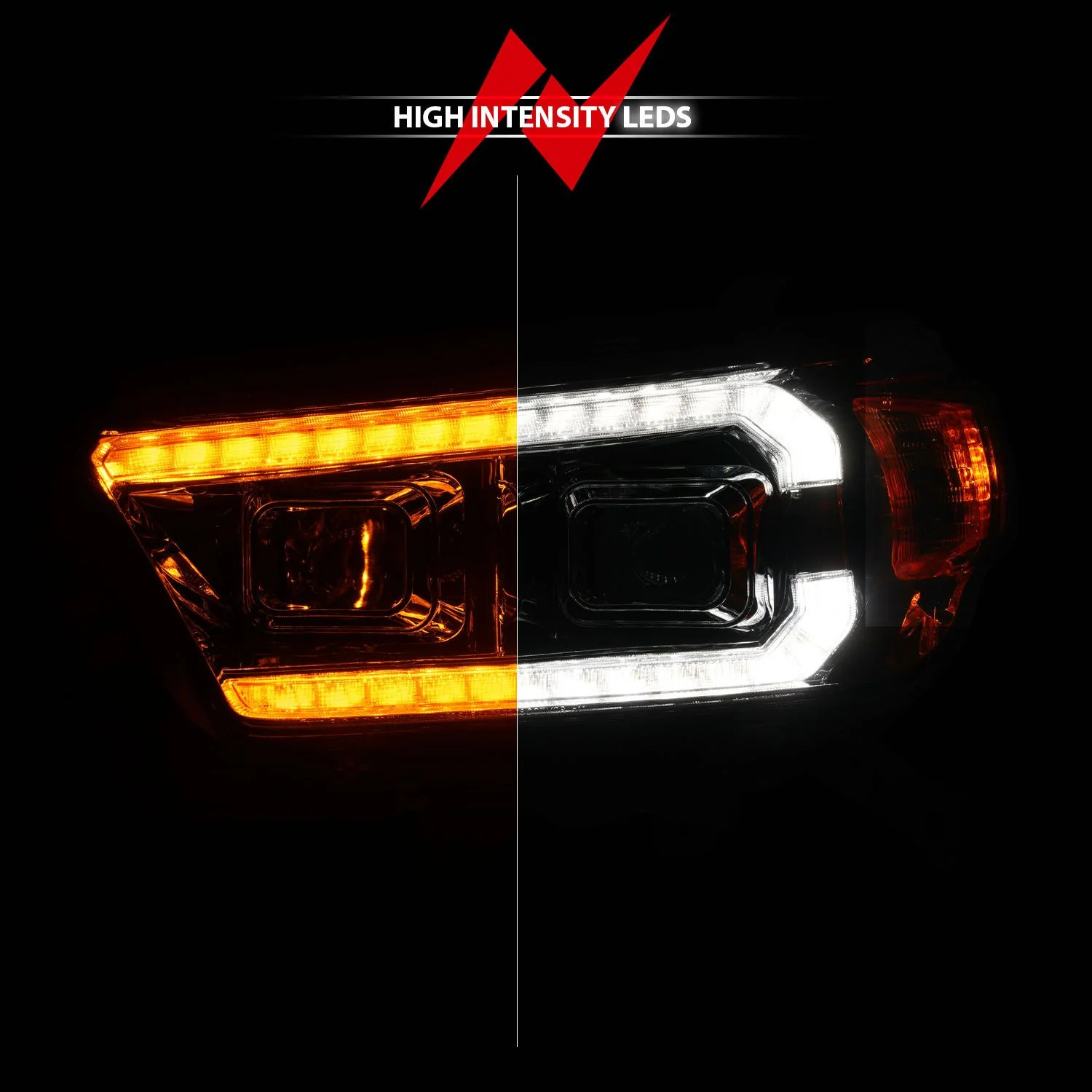 Anzo Projector Plank Style Headlights Chrome For 4Runner (2010-2013) - Image 5