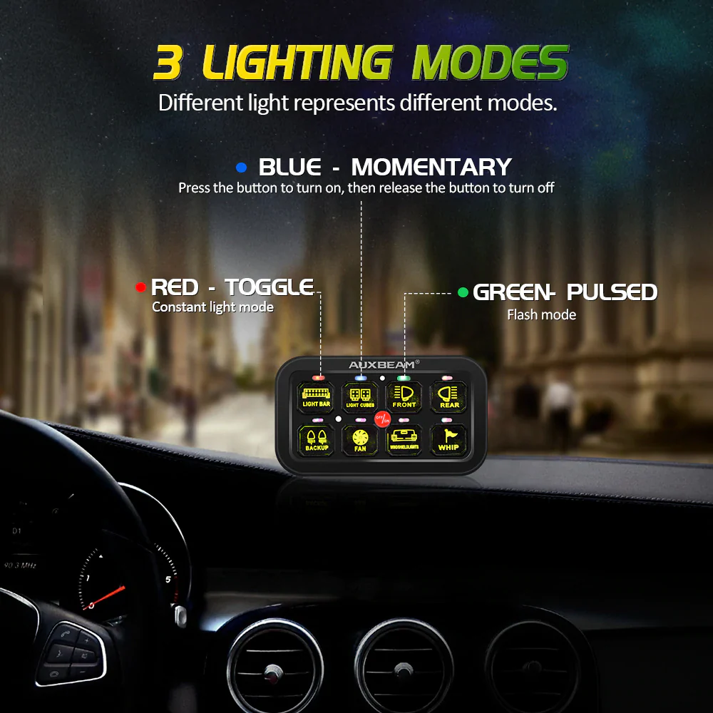 Auxbeam 8 Gang RGB Switch Panel Kit - Image 7