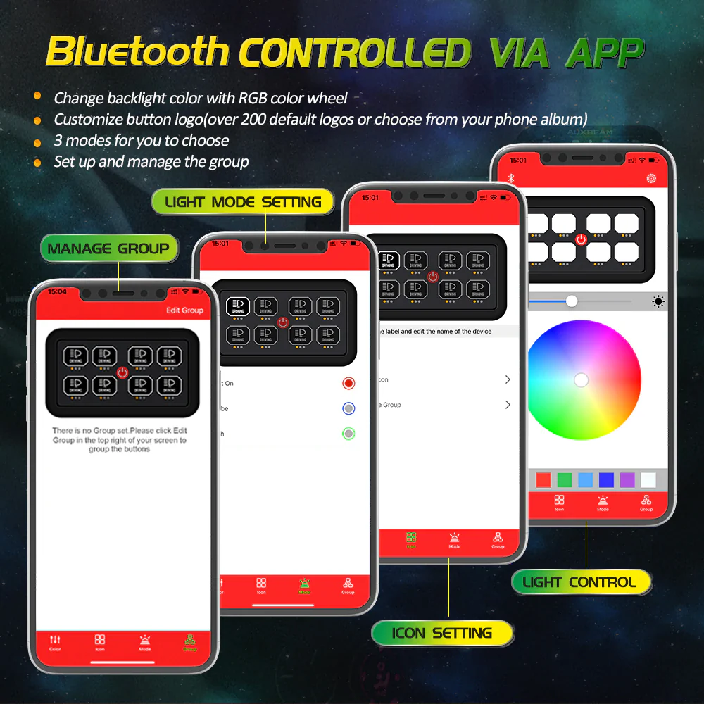Auxbeam 8 Gang RGB Switch Panel Kit - Image 8