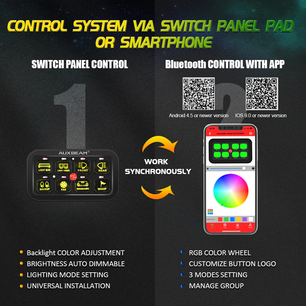 Auxbeam 8 Gang RGB Switch Panel Kit - Image 9