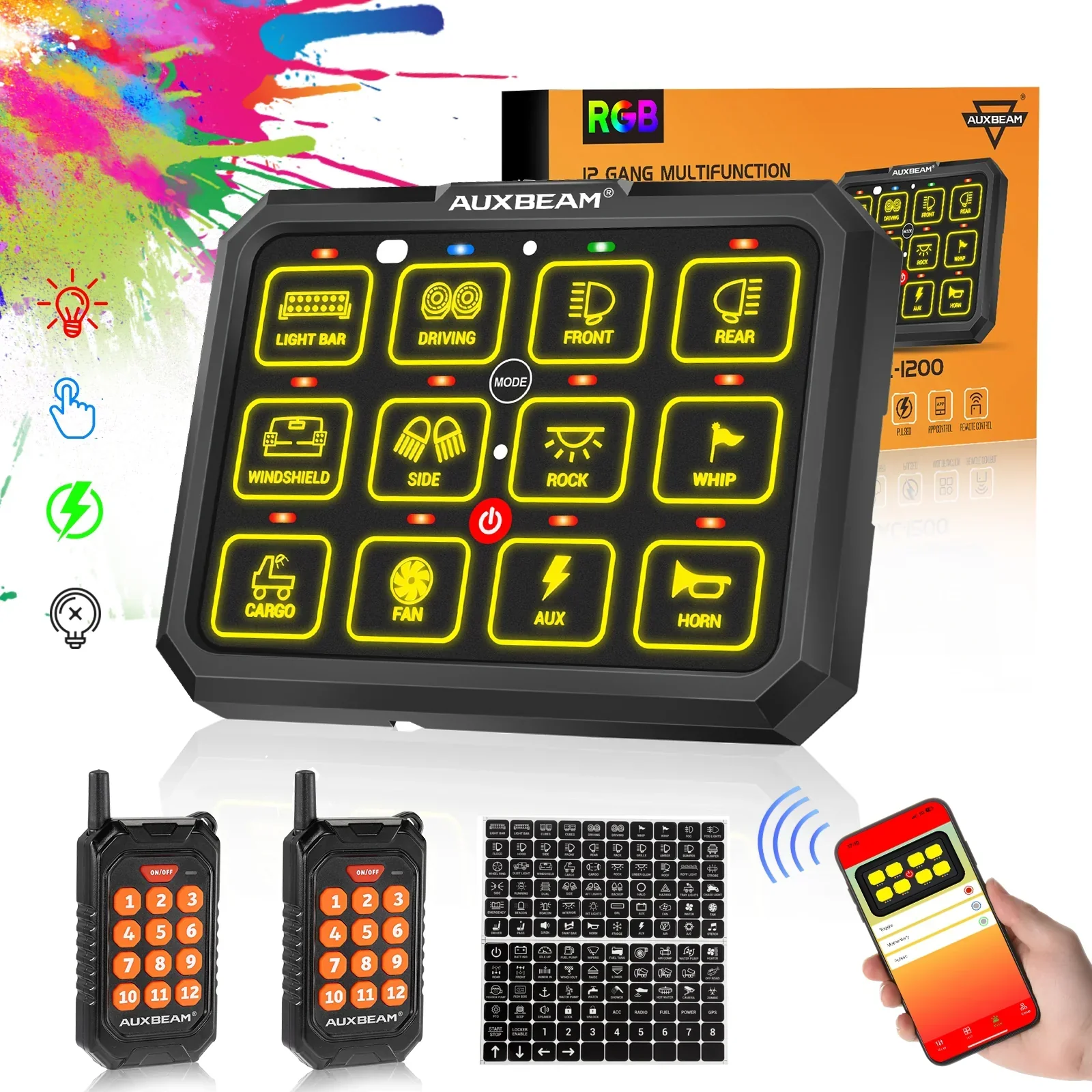Auxbeam AC-1200 RGB Switch Panel (One-Sided Outlet) - Image 13