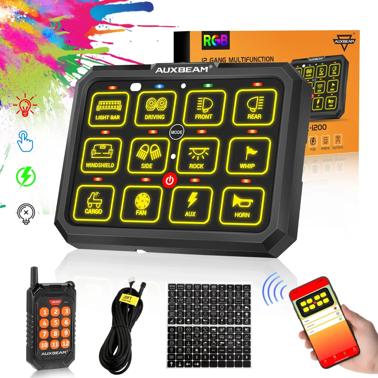 Auxbeam AC-1200 RGB Switch Panel (One-Sided Outlet) - Image 14