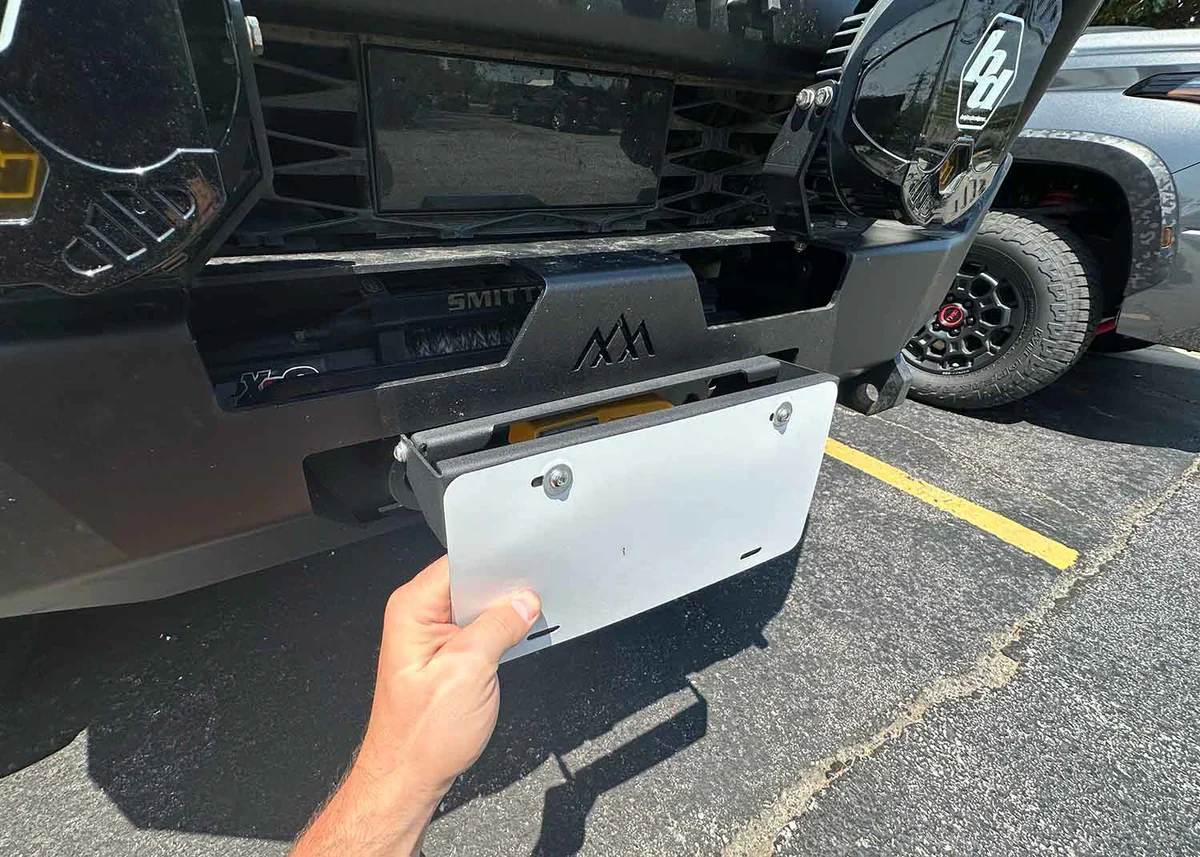 Backwoods Adventure Flip Up Front License Plate Holder - Hawse Fairlead - Image 4