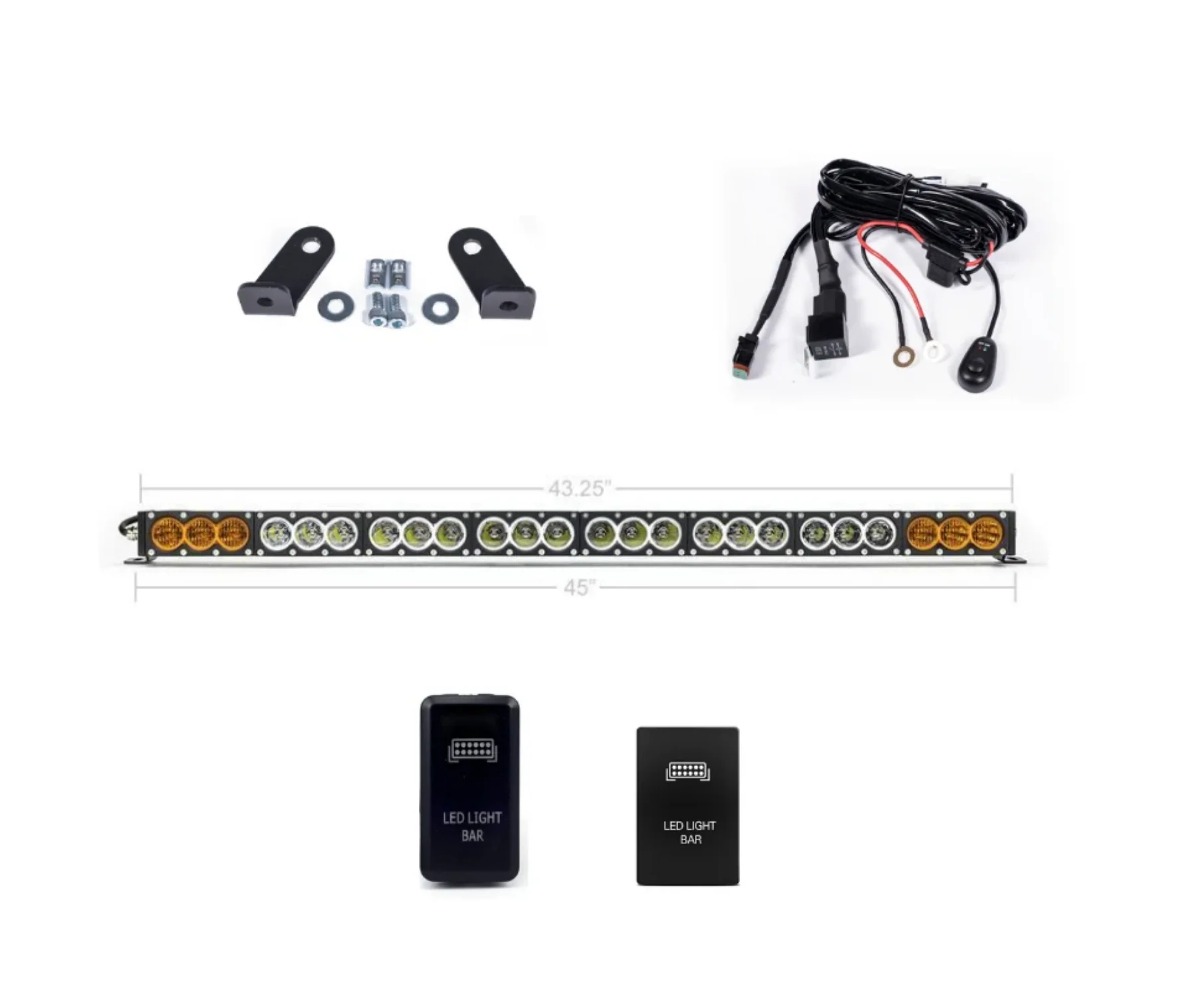Cali Raised Prinsu Light Bar Kit w/ Dual Function Amber/White - Image 3