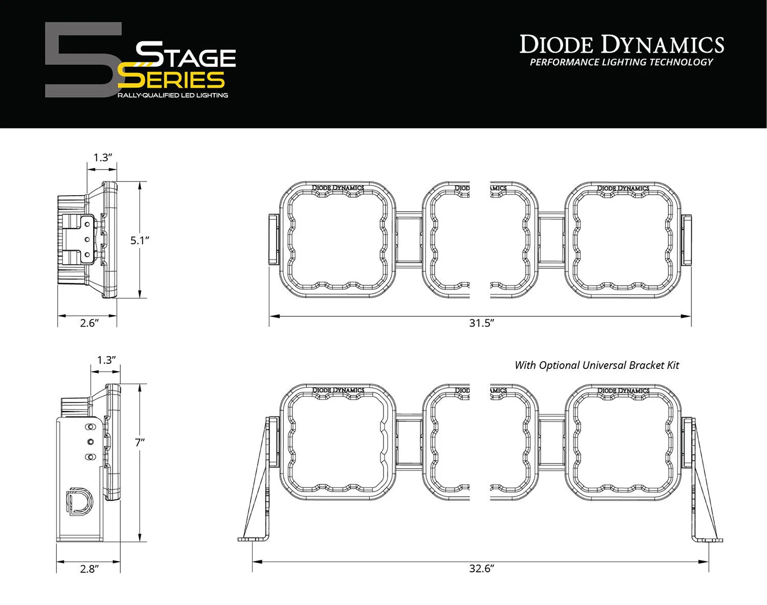 Diode Dynamics SS5 CrossLink 5-Pod Light Bar - Image 9