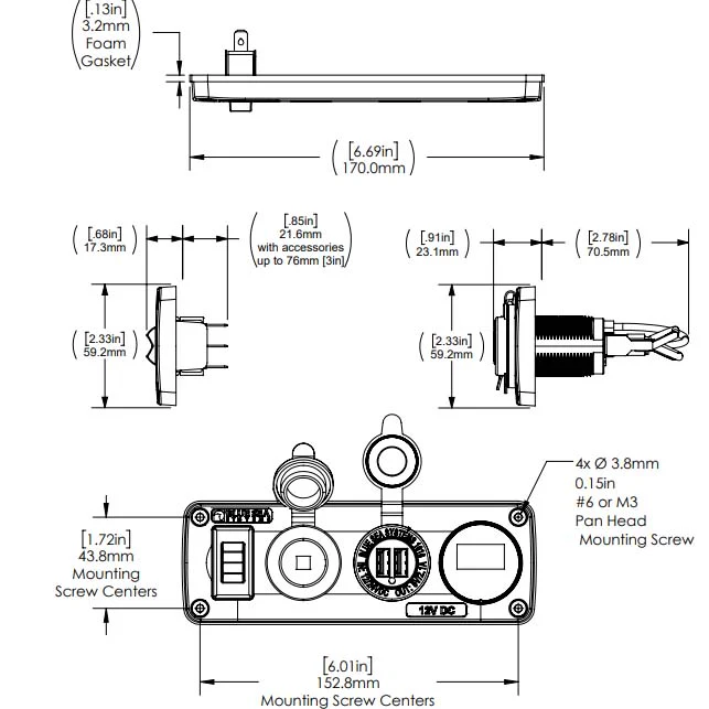 Genesis Offroad Three Socket Accessory Panel - Image 9