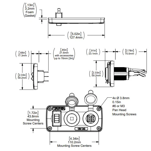Genesis Offroad Two Socket Accessory Panel - Image 7