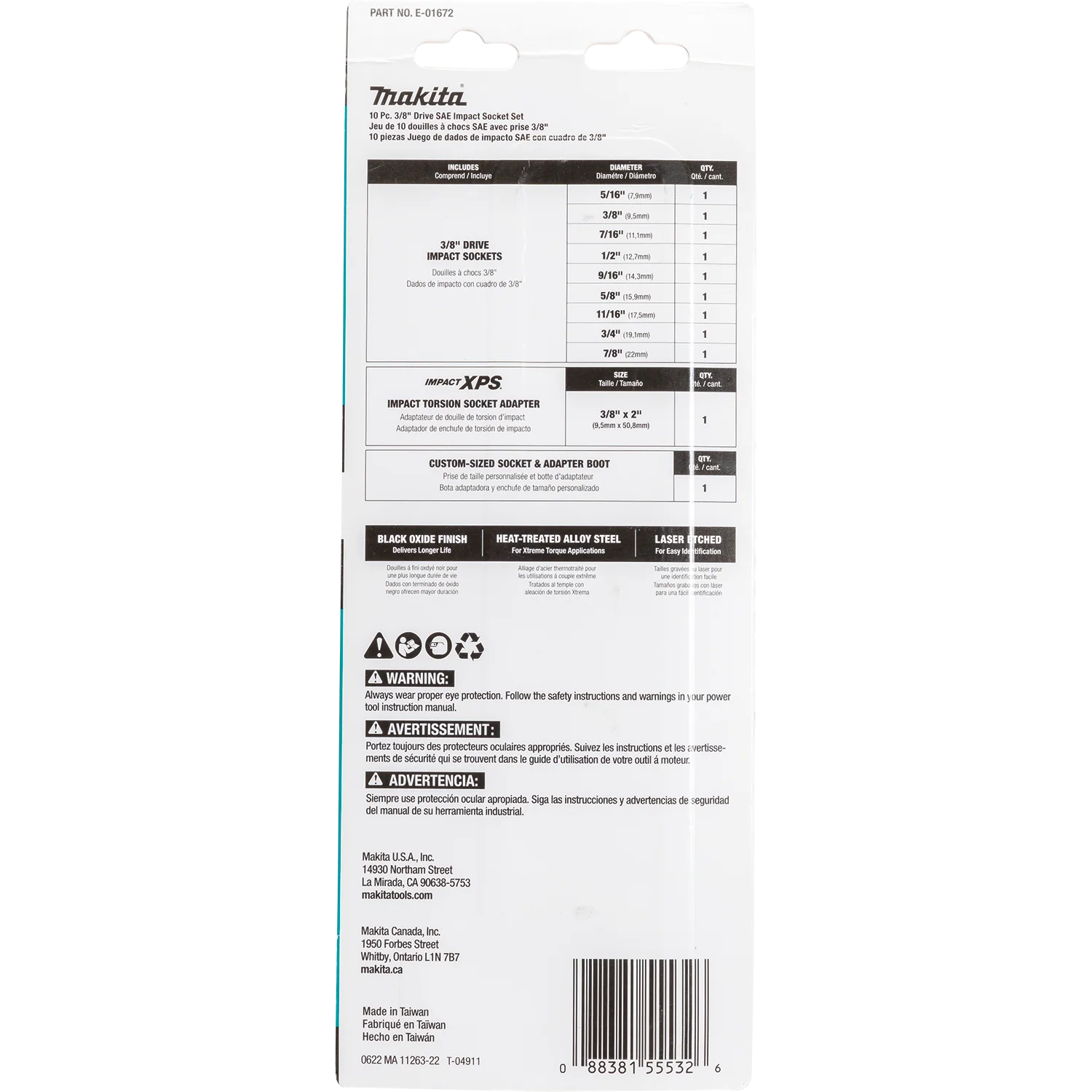Makita Impact Socket Set 10PC. - Image 2