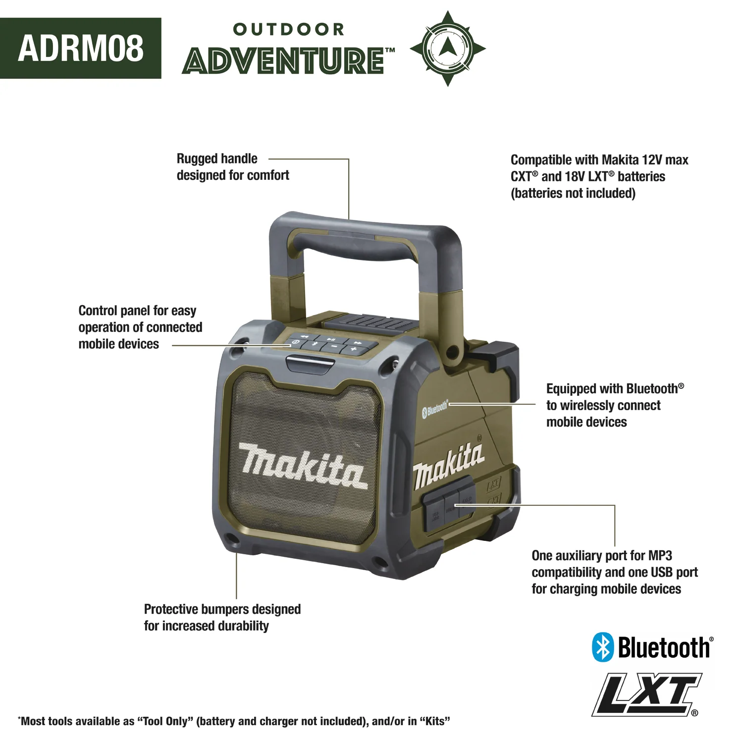 Makita Outdoor Adventure 18V Cordless/Corded Bluetooth Speaker - Image 3