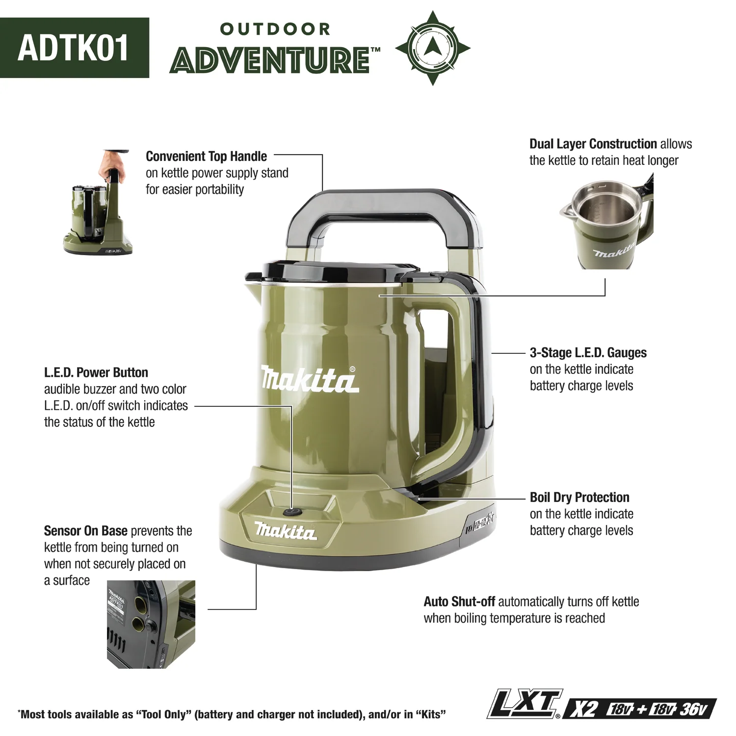 Makita Outdoor Adventure 36V Hot Water Kettle - Image 5