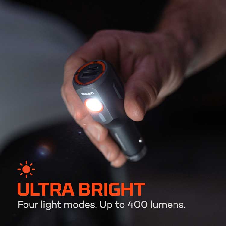 Nebo Transport 400 2-In-1 Car Charger & Flashlight - Image 3