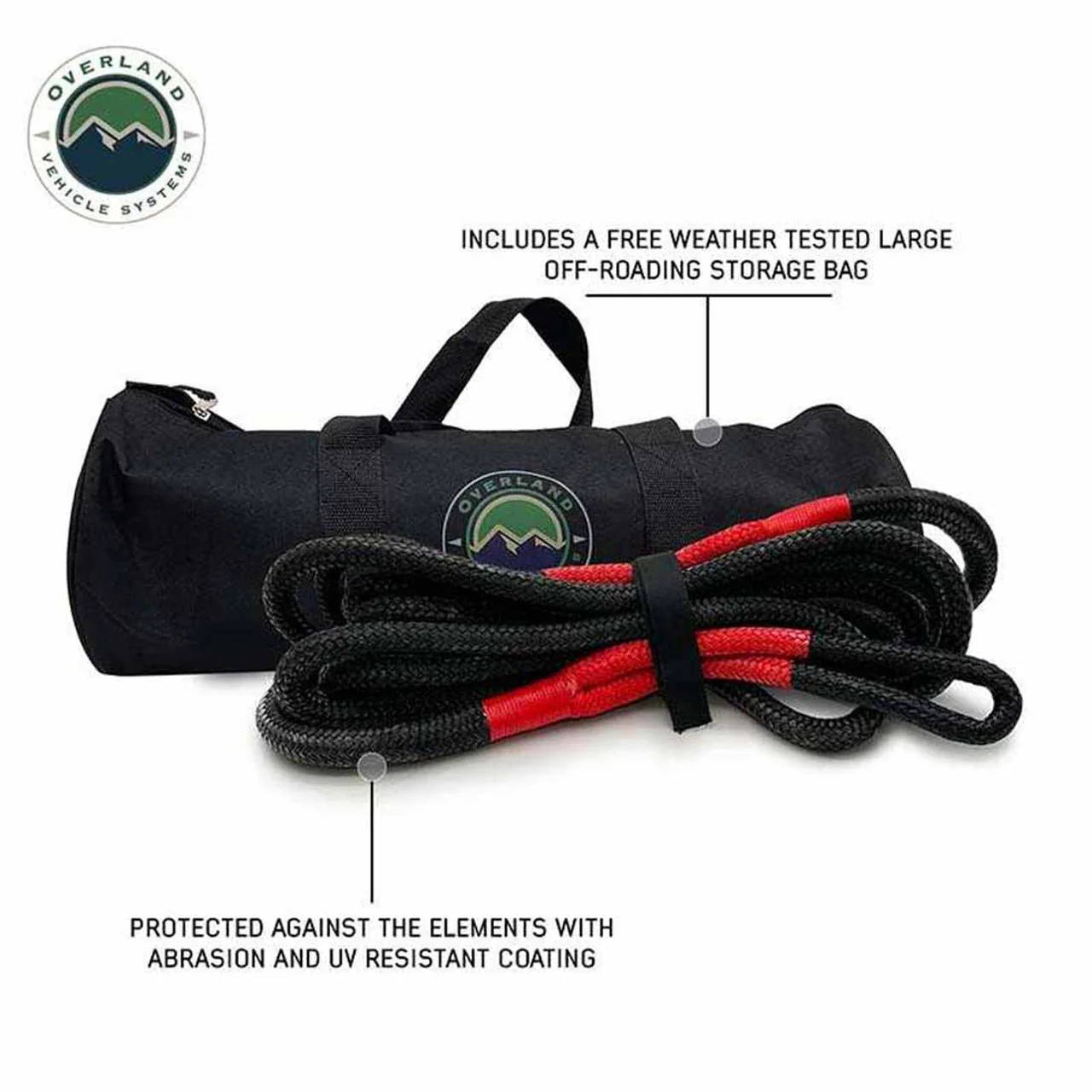 Overland Vehicle Systems Brute Kinetic Recovery Rope w/ Storage Bag - Image 5