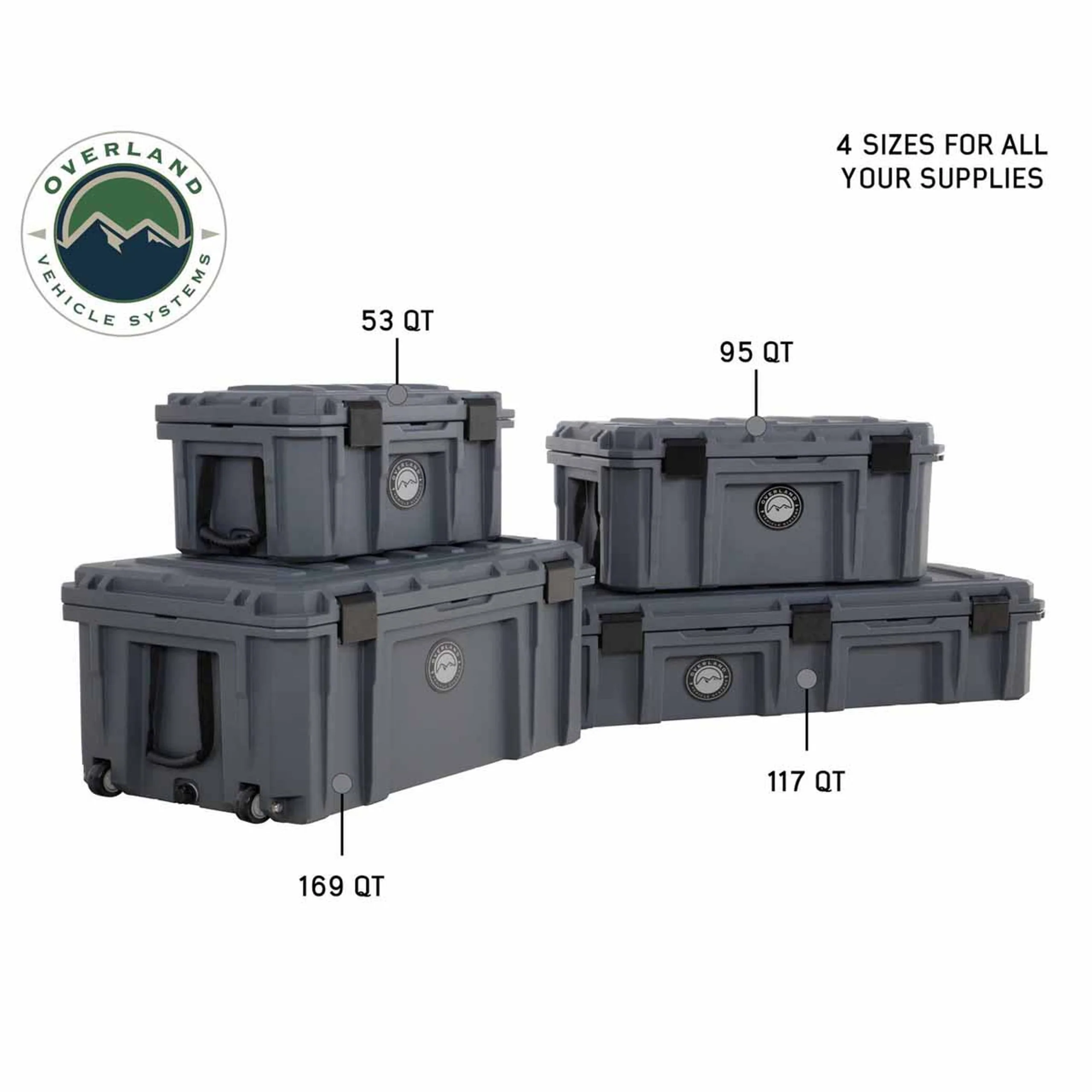 Overland Vehicle Systems D.B.S. Dark Grey 117 QT Dry Box W/Drain and Bottle Opener - Image 14
