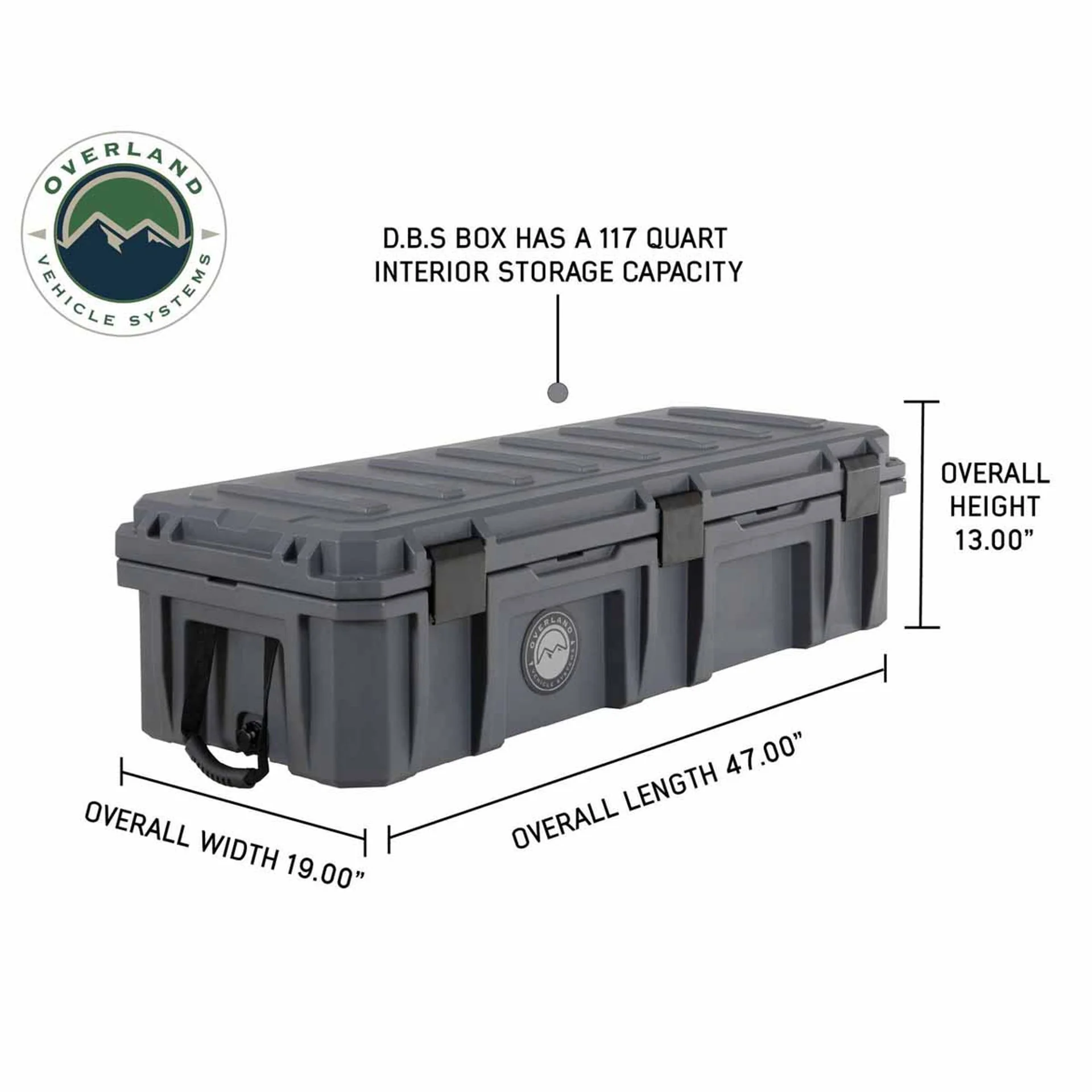 Overland Vehicle Systems D.B.S. Dark Grey 117 QT Dry Box W/Drain and Bottle Opener - Image 2