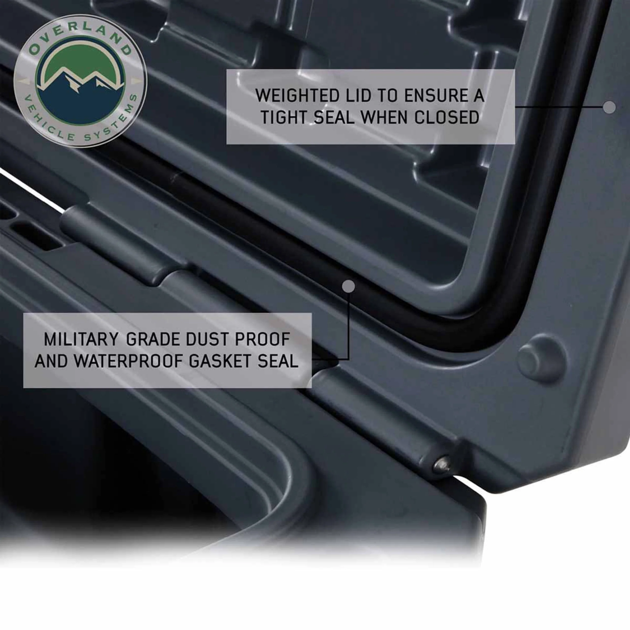 Overland Vehicle Systems D.B.S. Dark Grey 95 QT Dry Box W/Drain & Bottle Opener - Image 5