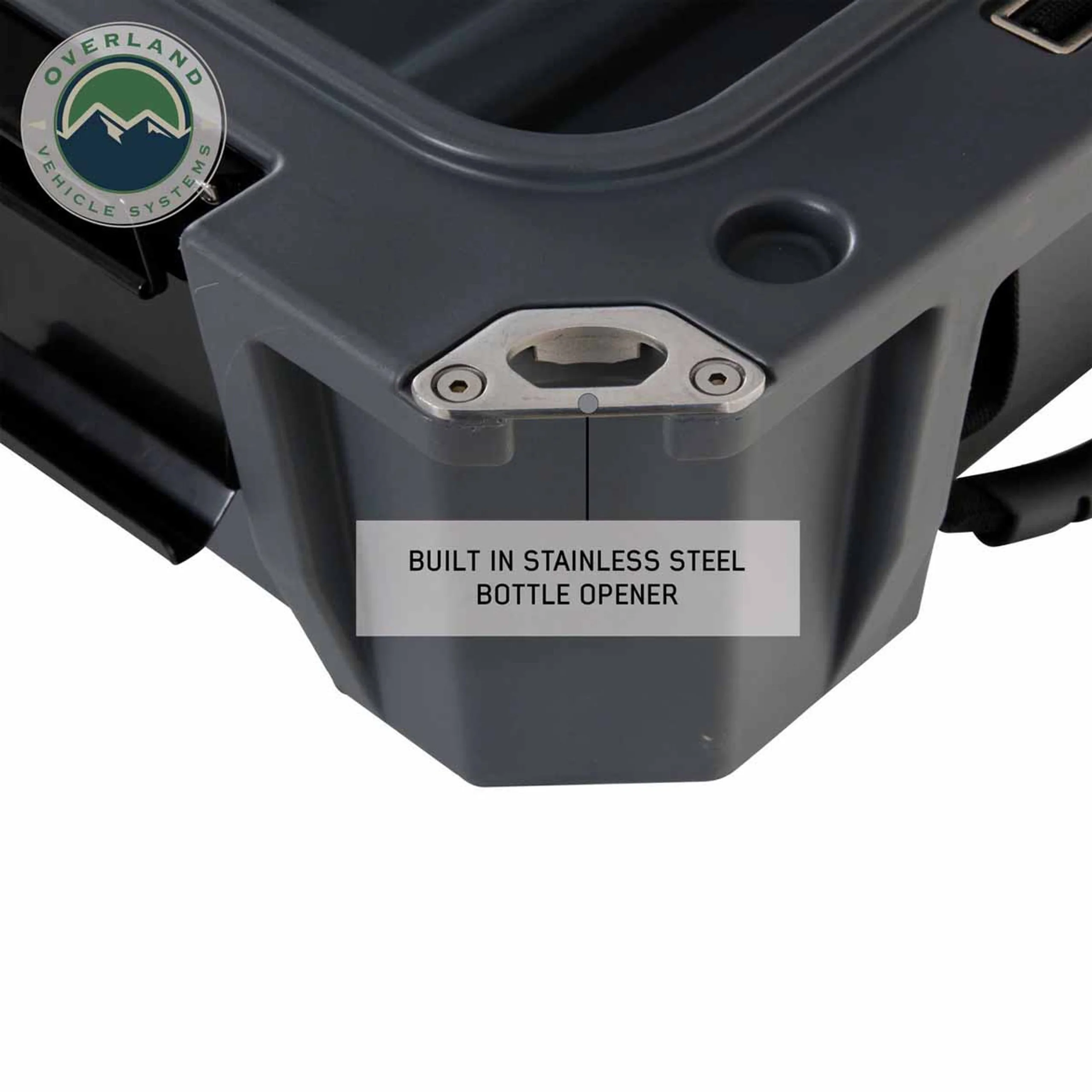 Overland Vehicle Systems D.B.S. Dark Grey 95 QT Dry Box W/Drain & Bottle Opener - Image 8