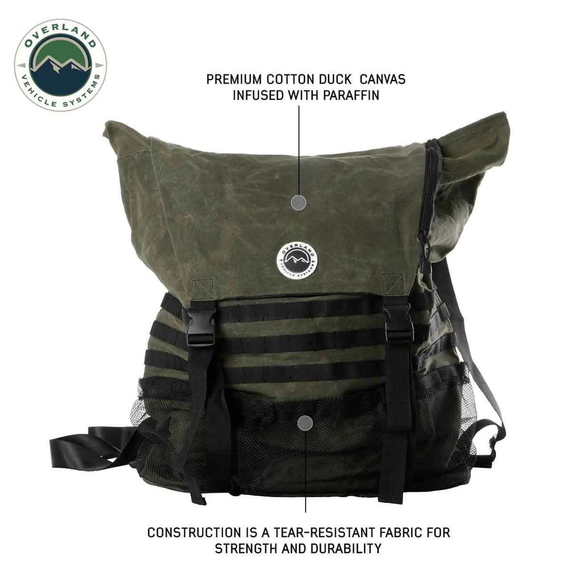 Overland Vehicle Systems Extra Large Trash Bag Tire Mount #16 Waxed Canvas Universal - Image 3