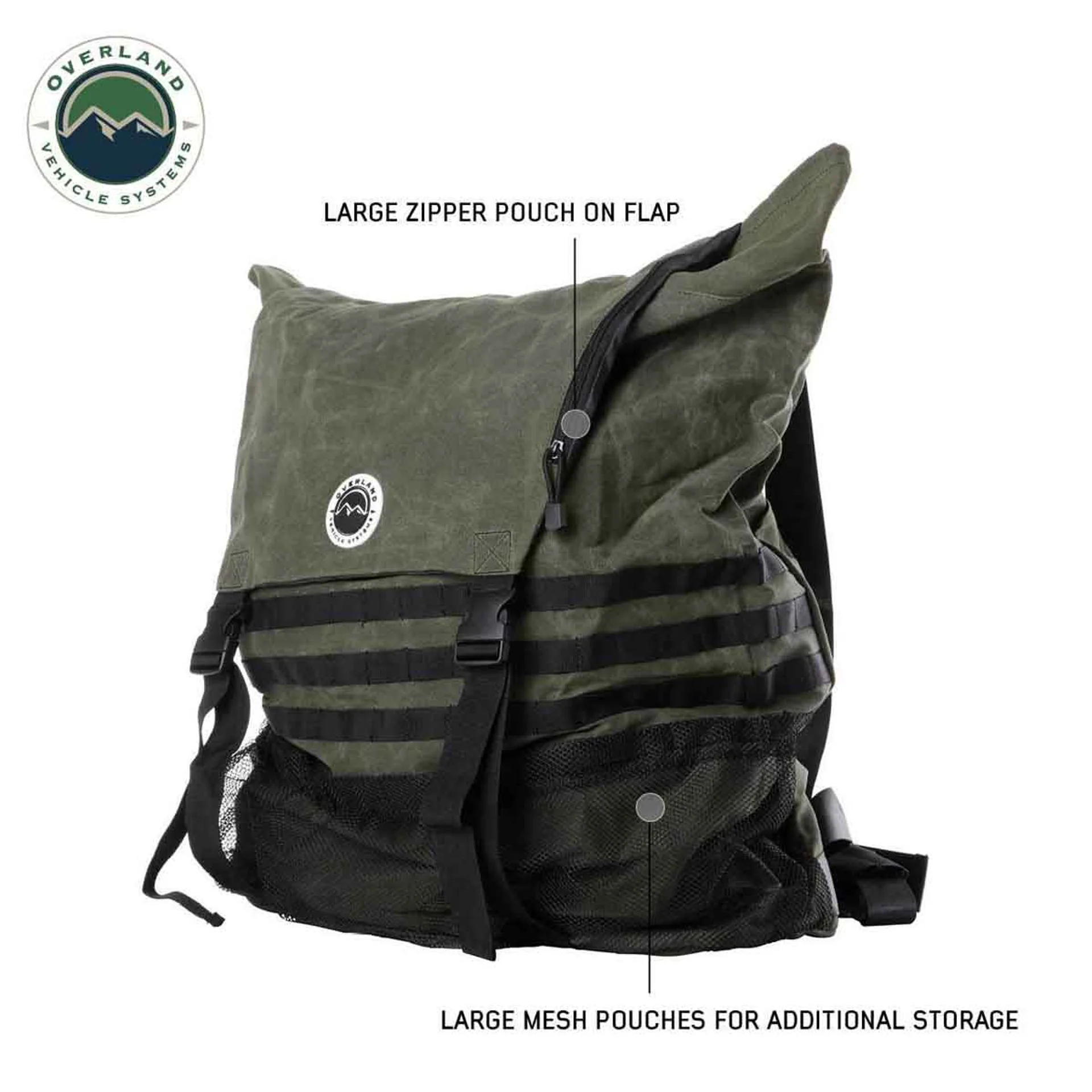 Overland Vehicle Systems Extra Large Trash Bag Tire Mount #16 Waxed Canvas Universal - Image 4