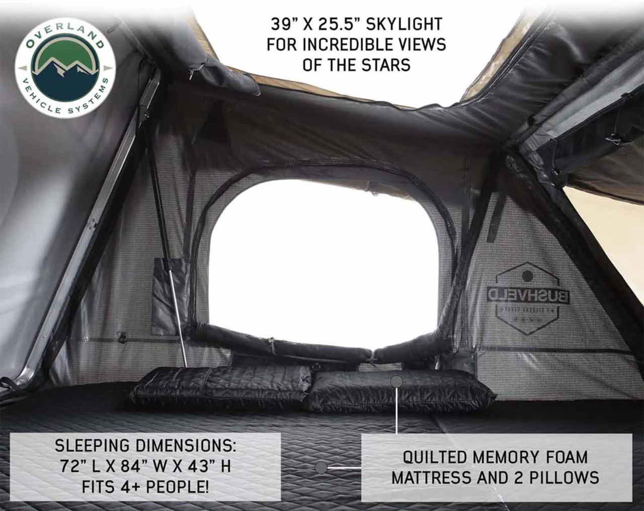 Overland Vehicle Systems HD Bushveld II Cantilever Hard Shell Roof Top Tent - Image 20