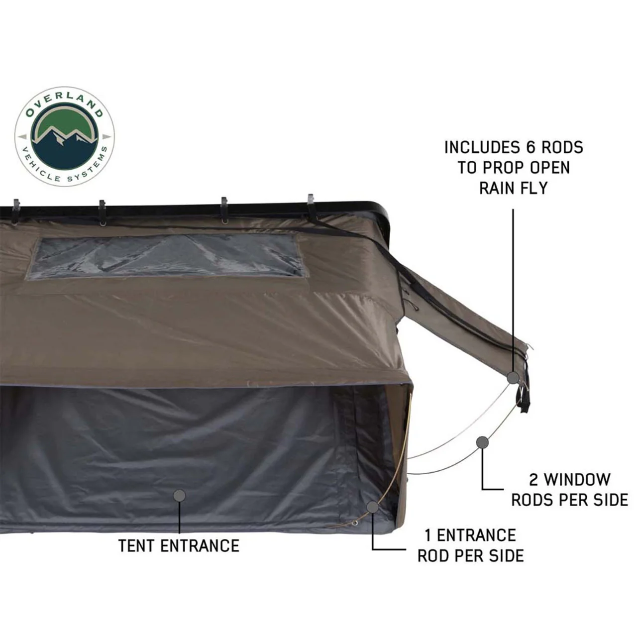 Overland Vehicle Systems HD Bushveld II Cantilever Hard Shell Roof Top Tent - Image 6