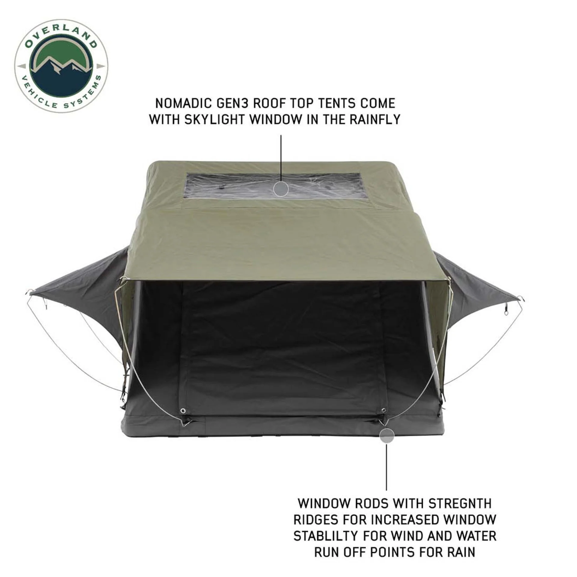 Overland Vehicle Systems HD Nomadic 2 Standard Soft Shell Roof Top Tent - Image 3
