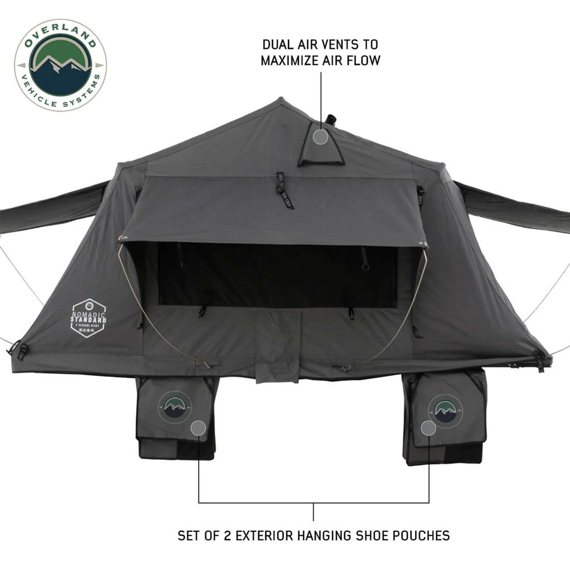 Overland Vehicle Systems HD Nomadic 2 Standard Soft Shell Roof Top Tent - Image 4