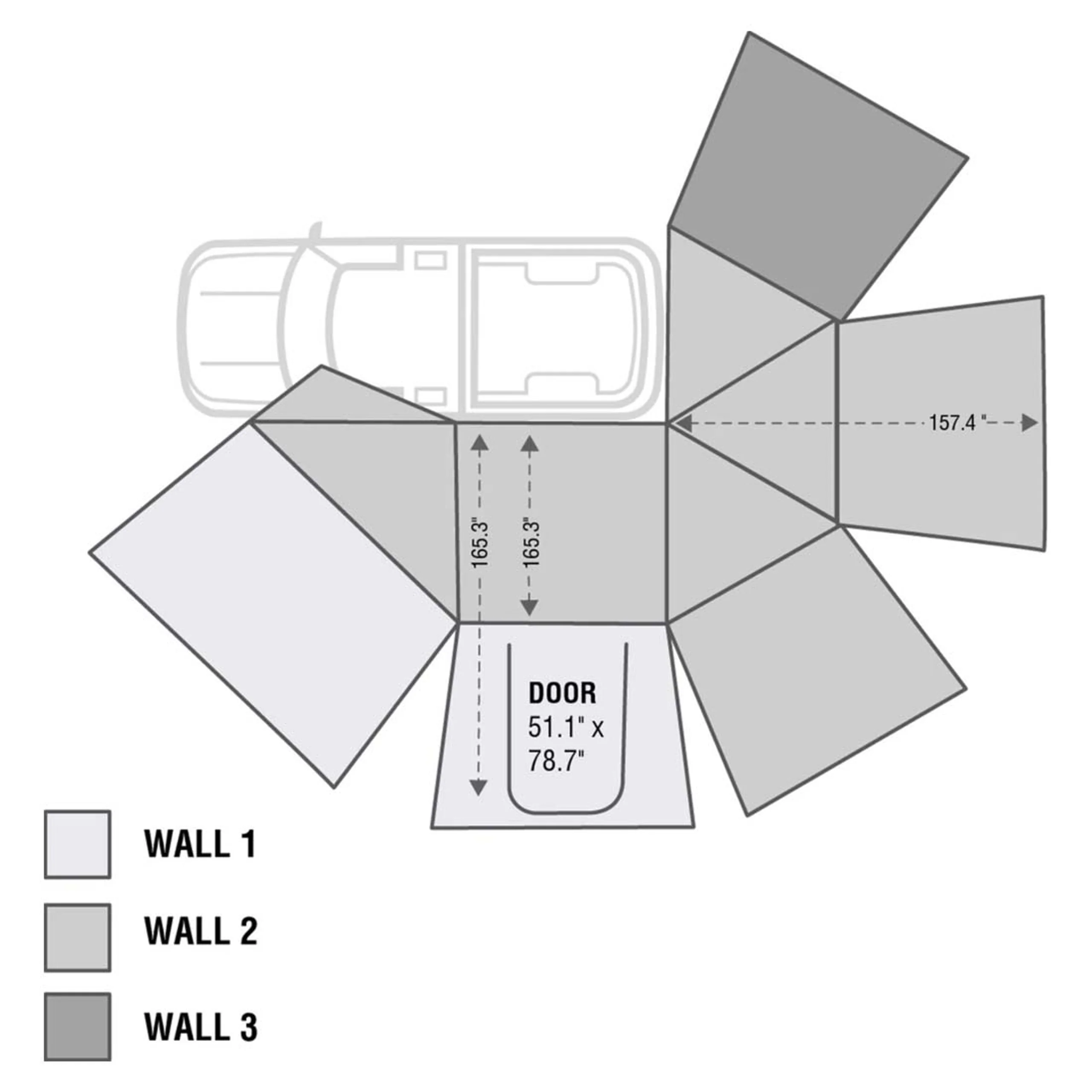 Overland Vehicle Systems HD Nomadic 270 Degree Awning & Wall 1, 2, & 3 - Image 18