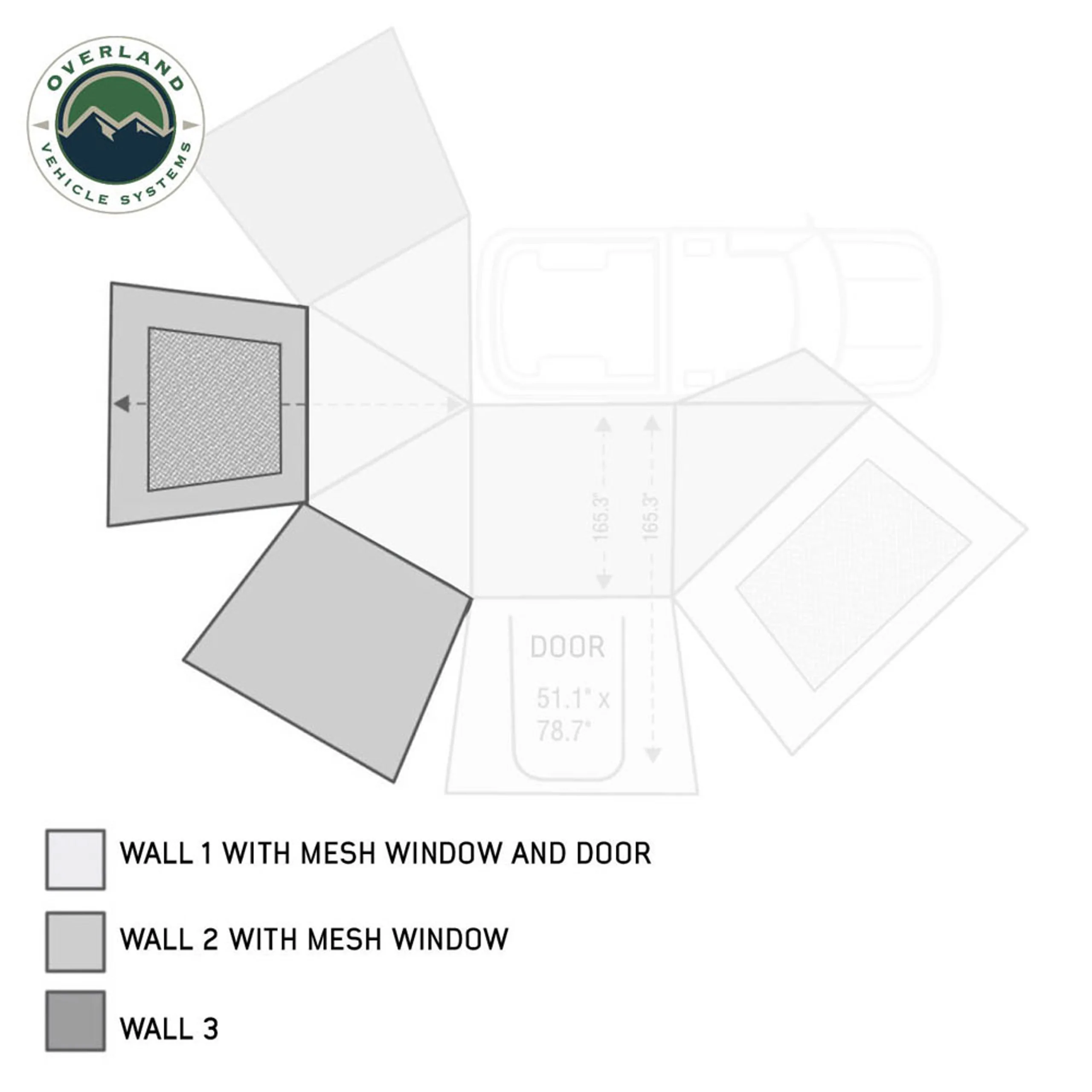 Overland Vehicle Systems HD Nomadic 270 Degree Awning Wall 2 with Window - Image 11
