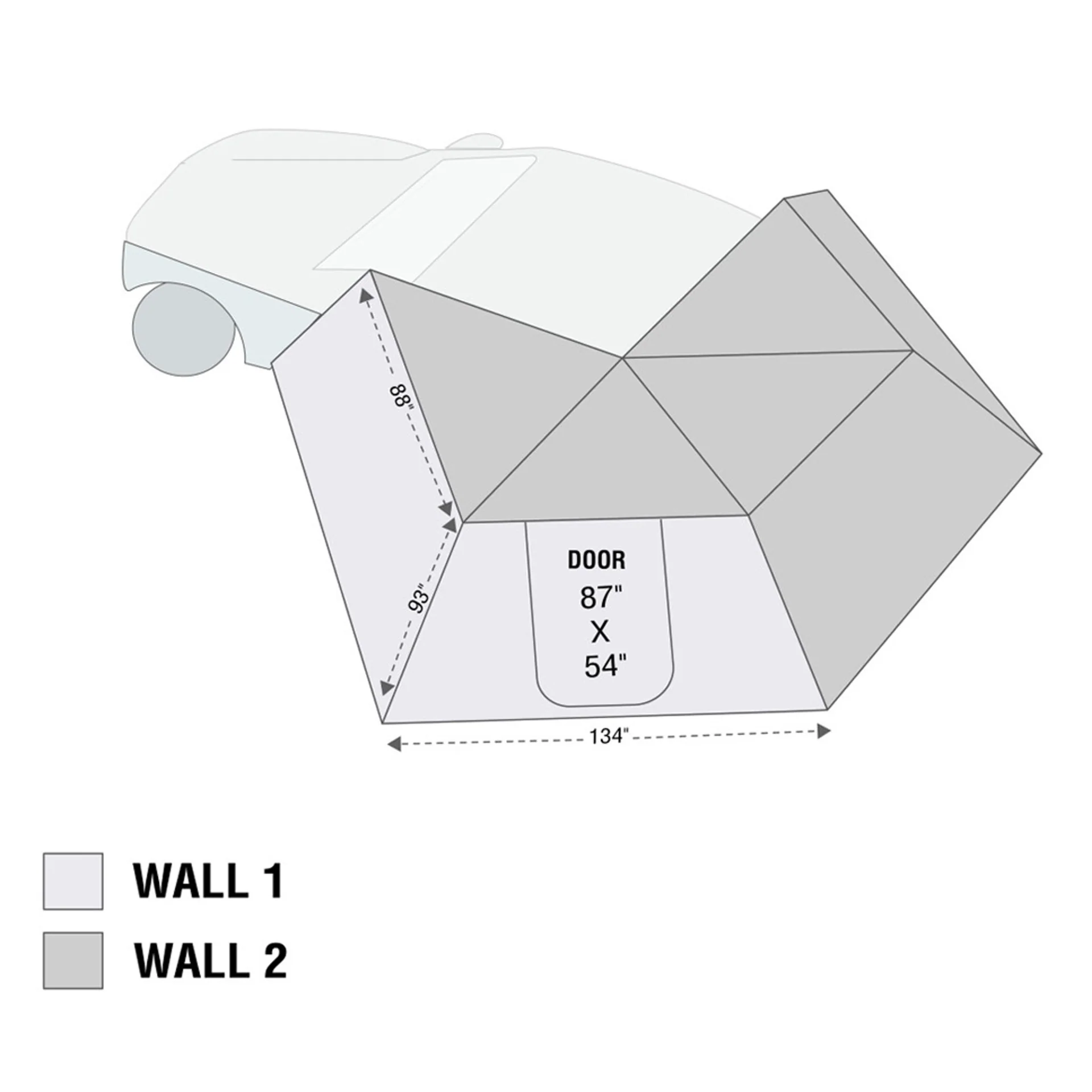 Overland Vehicle Systems HD Nomadic 270 LT Awning Wall 2 - Driver Side - Image 2