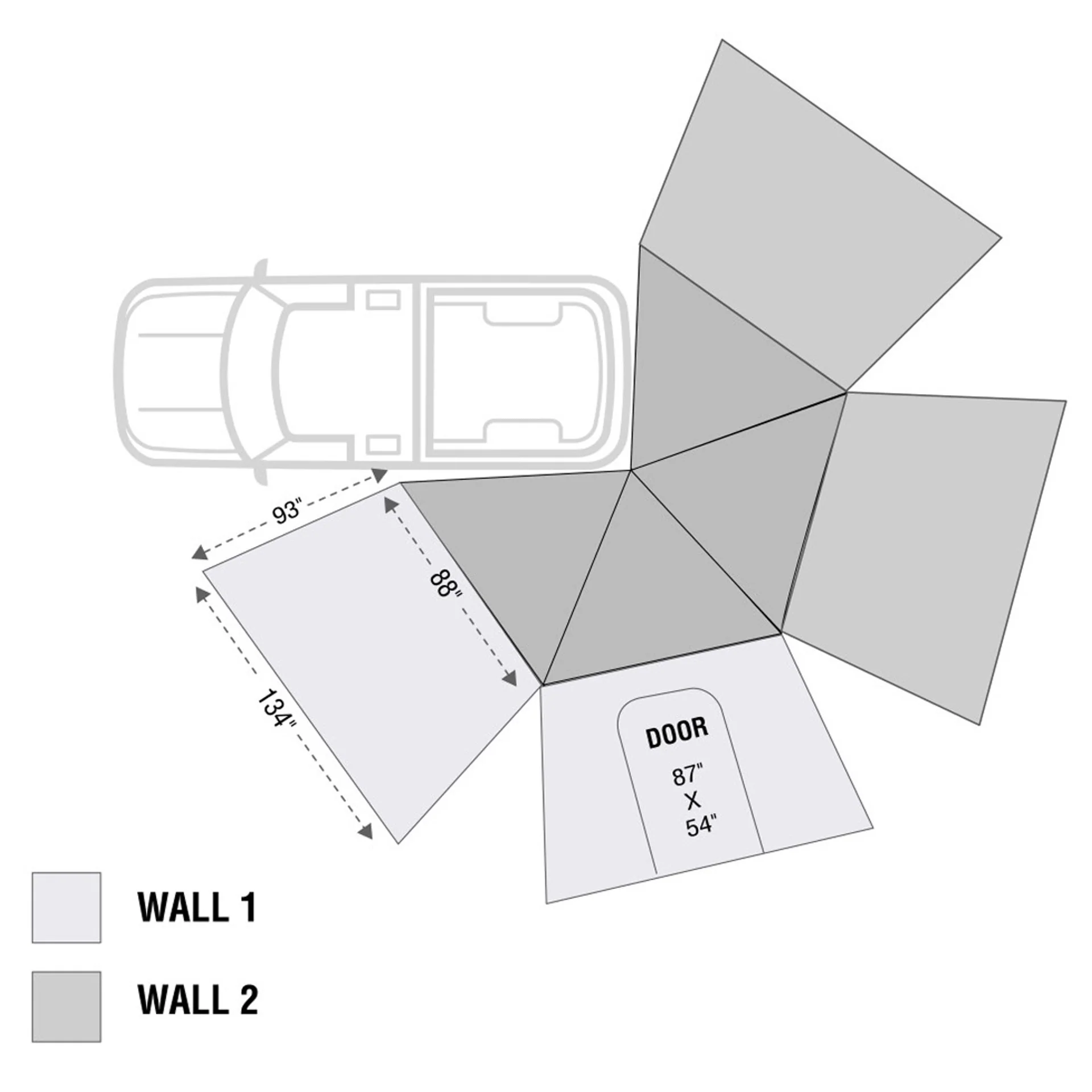 Overland Vehicle Systems HD Nomadic 270 LT Awning Wall 2 - Driver Side - Image 3