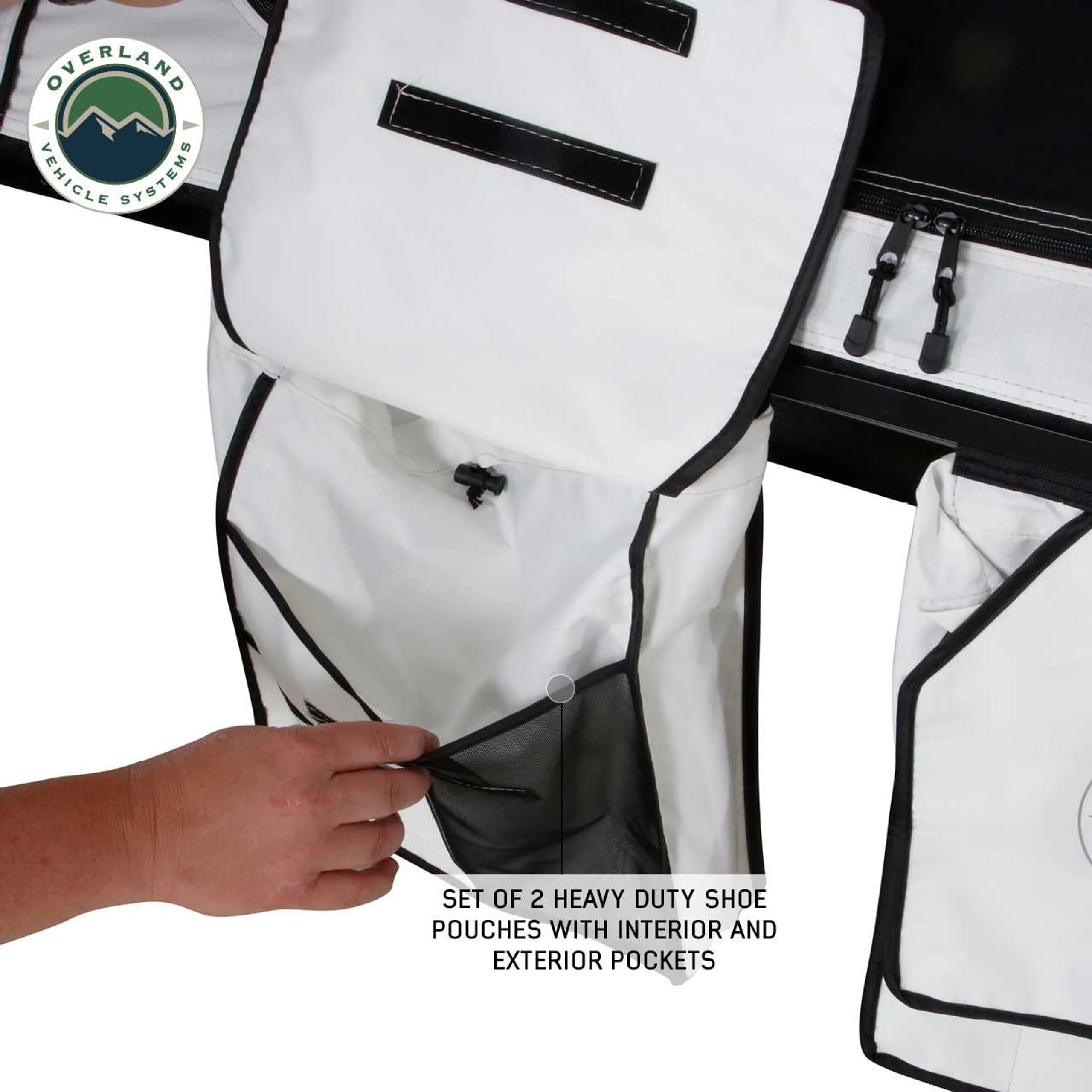 Overland Vehicle Systems HD Nomadic 3 Arctic White Extended Soft Shell Roof Top Tent - Image 8