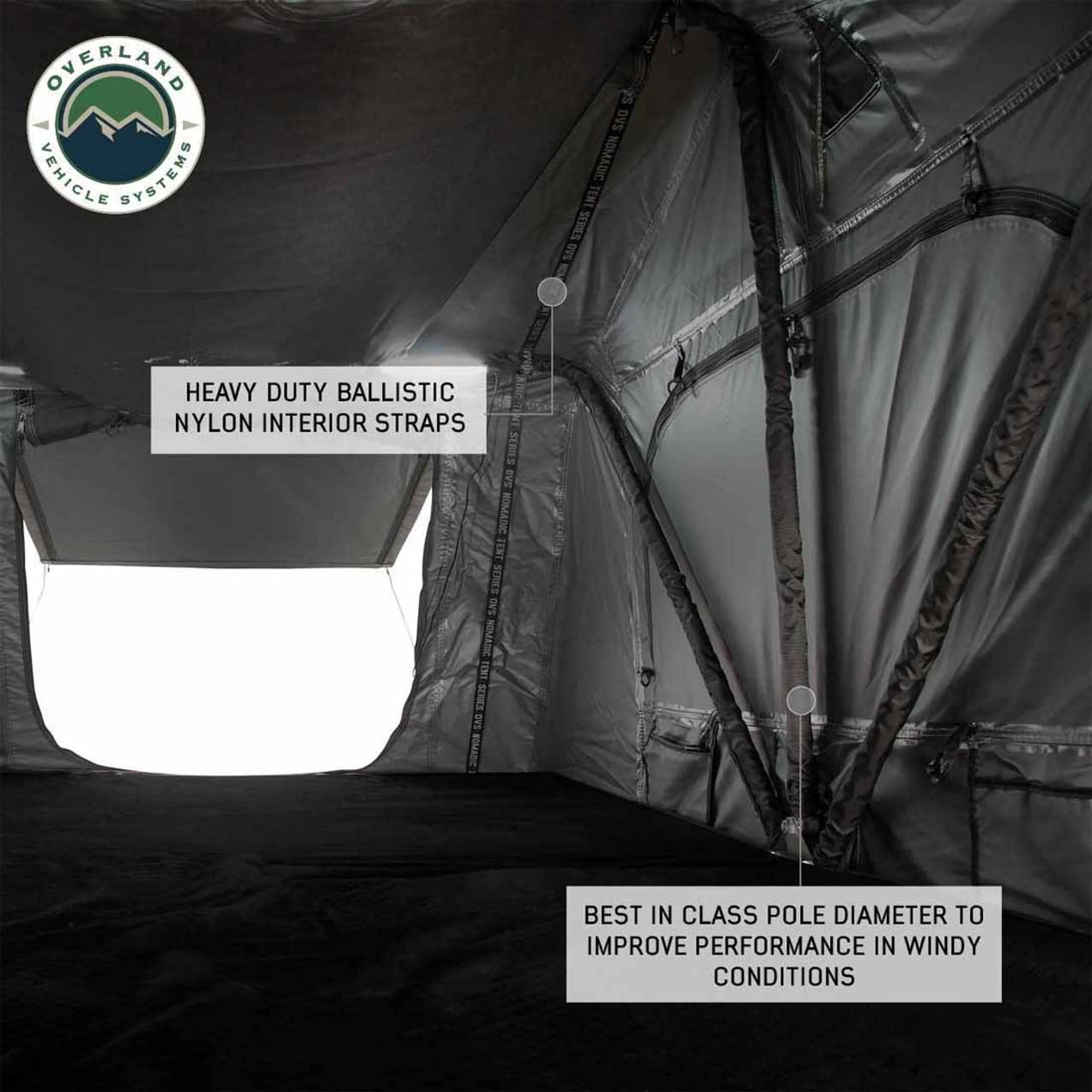 Overland Vehicle Systems HD Nomadic 3 Standard Soft Shell Roof Top Tent - Image 12