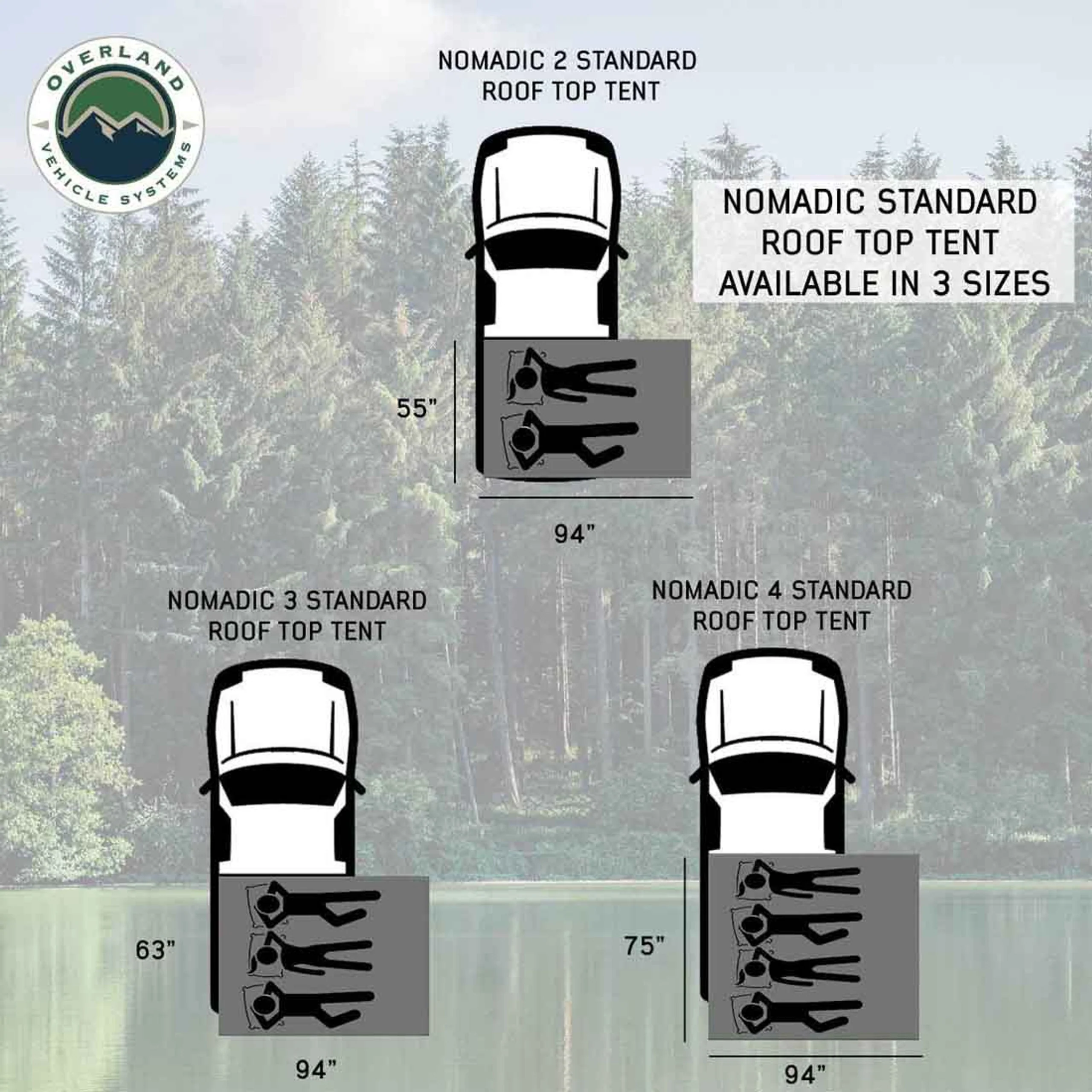 Overland Vehicle Systems HD Nomadic 3 Standard Soft Shell Roof Top Tent - Image 18