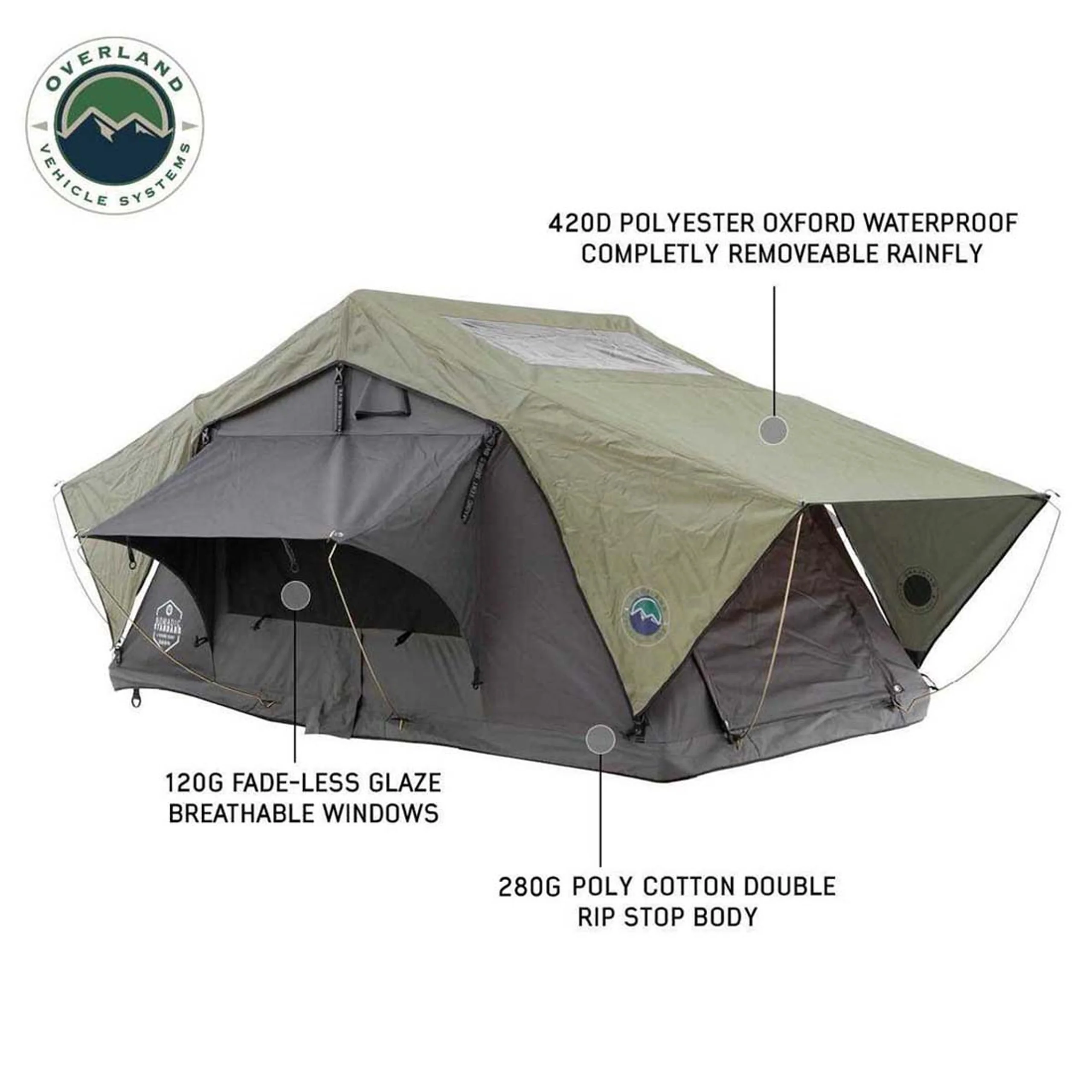 Overland Vehicle Systems HD Nomadic 3 Standard Soft Shell Roof Top Tent - Image 8