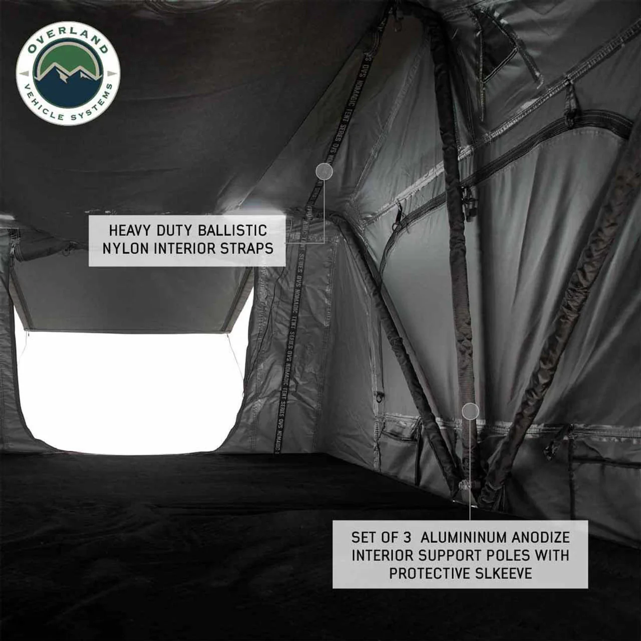 Overland Vehicle Systems HD Nomadic 4 Extended Soft Shell Roof Top Tent - Image 8