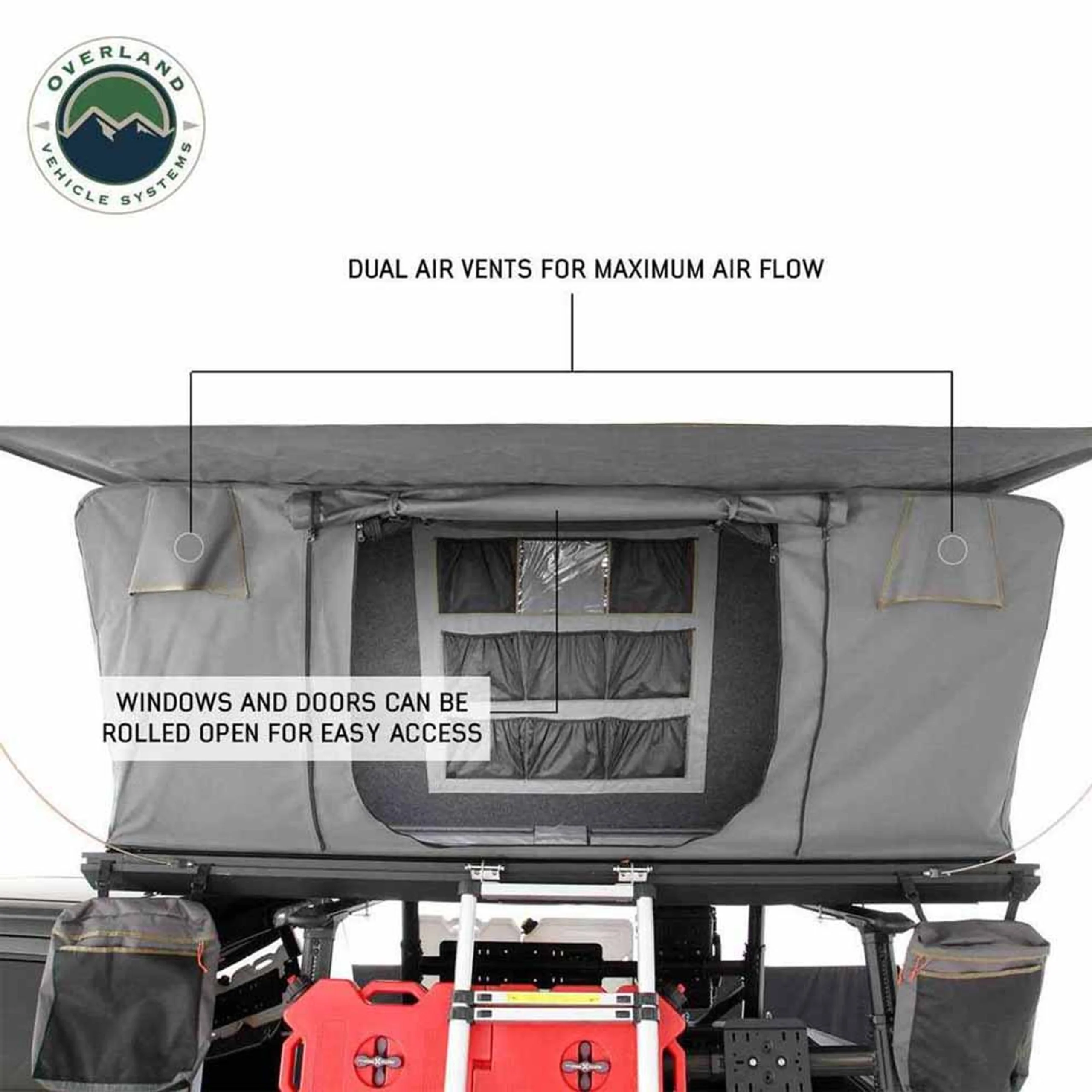 Overland Vehicle Systems HD Sidewinder Side Load Aluminum Hard Shell Roof Top Tent - Image 14
