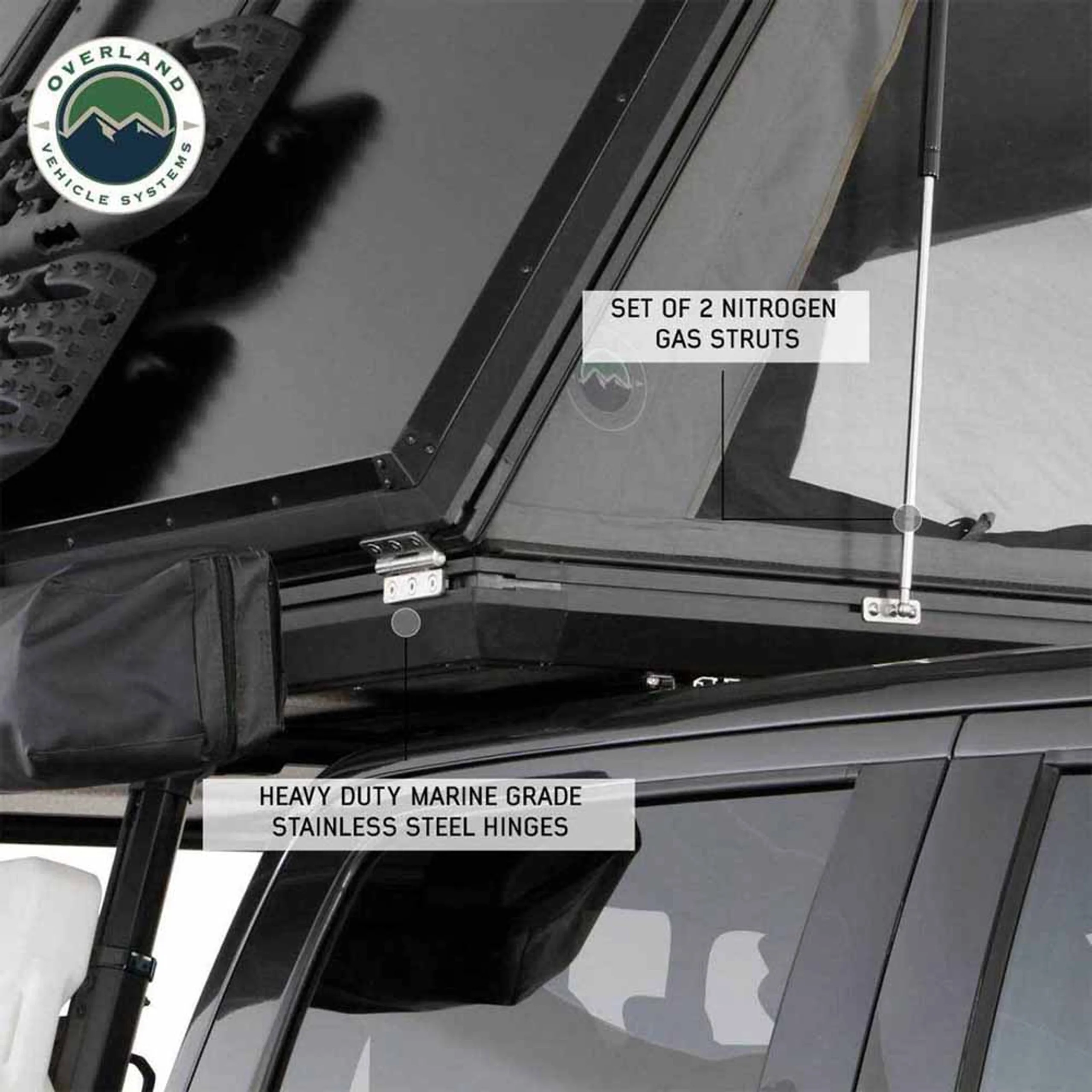 Overland Vehicle Systems HD Sidewinder Side Load Aluminum Hard Shell Roof Top Tent - Image 7