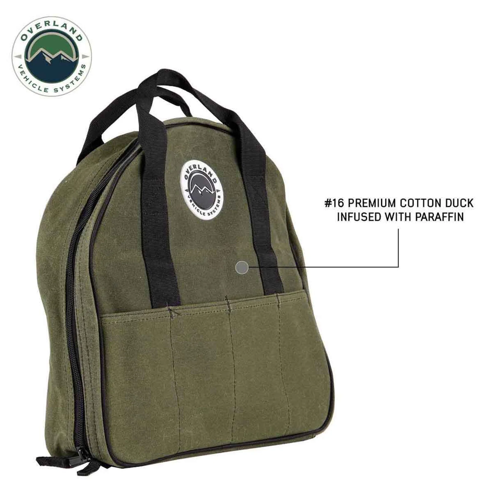 Overland Vehicle Systems Jumper Cable Storage Bag #16 Waxed Canvas - Image 3