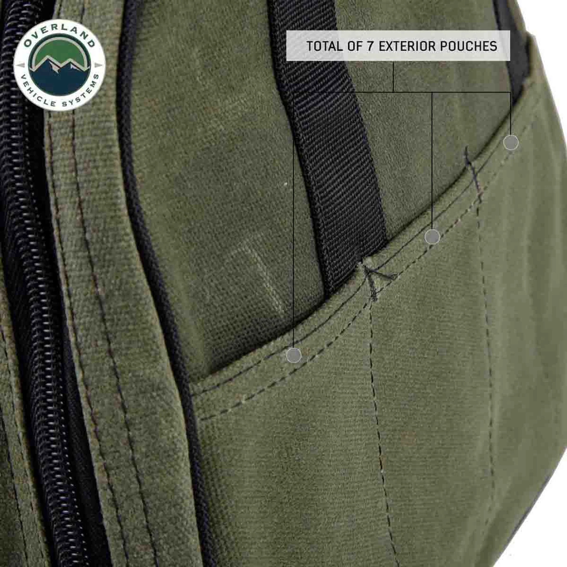 Overland Vehicle Systems Jumper Cable Storage Bag #16 Waxed Canvas - Image 4