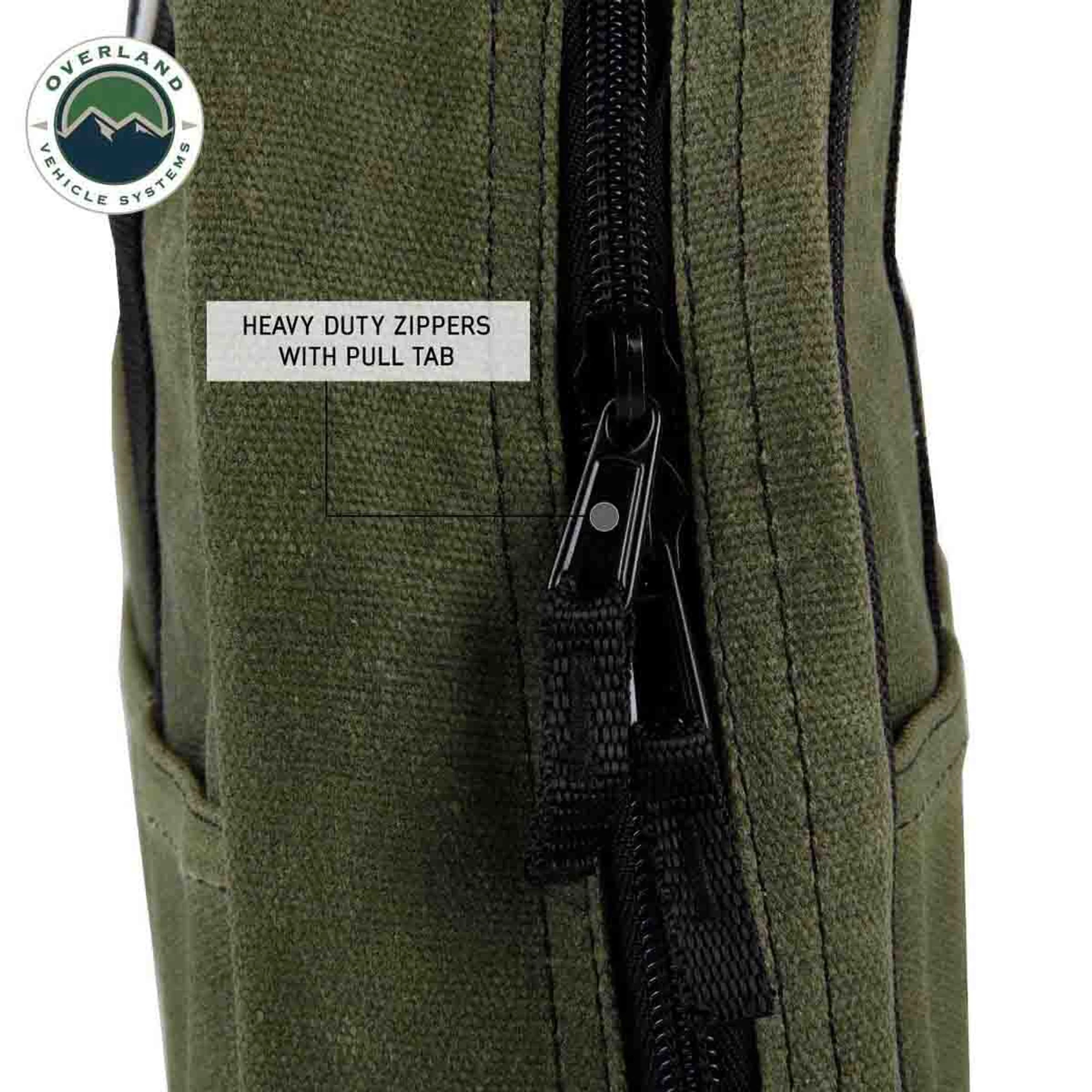 Overland Vehicle Systems Jumper Cable Storage Bag #16 Waxed Canvas - Image 5