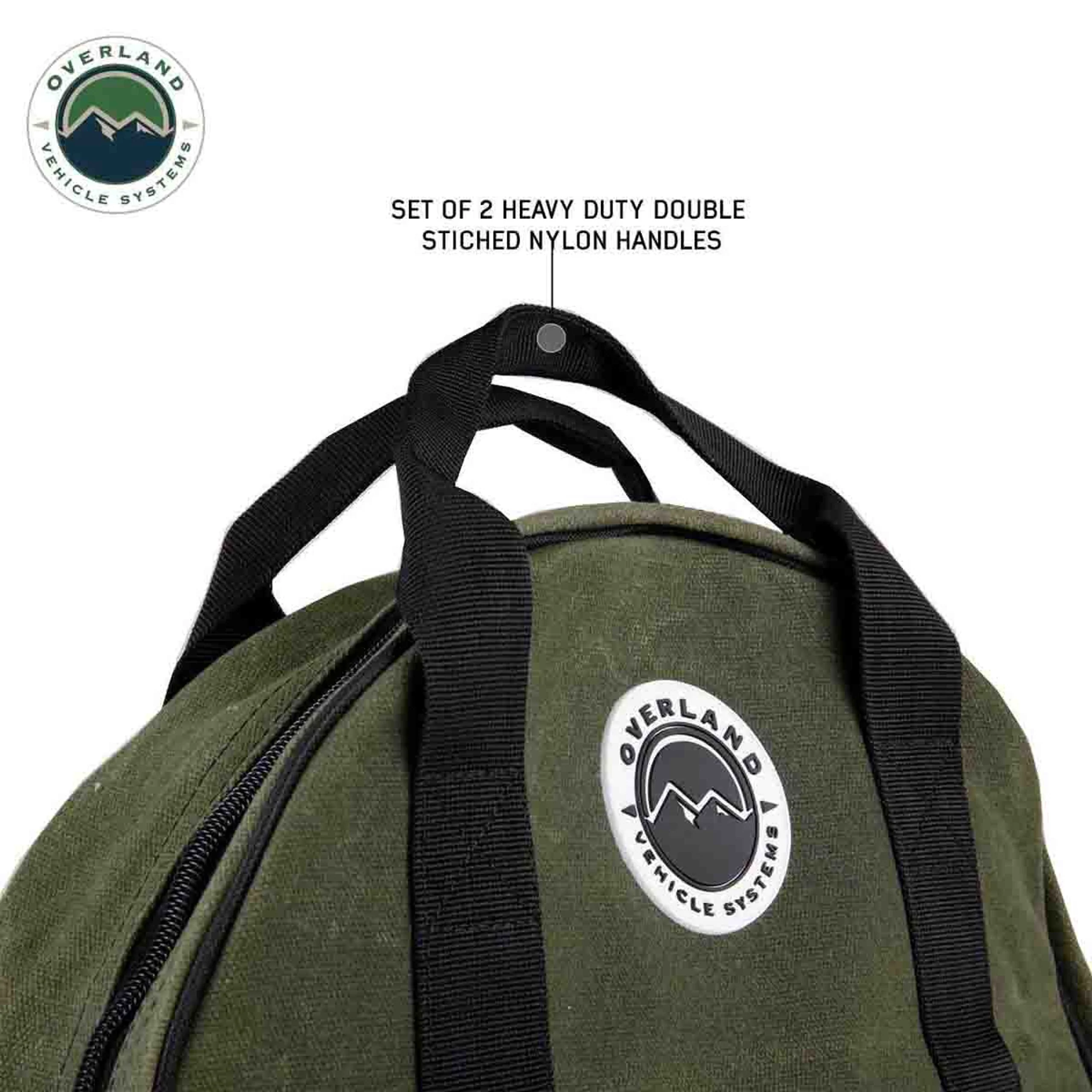 Overland Vehicle Systems Jumper Cable Storage Bag #16 Waxed Canvas - Image 6